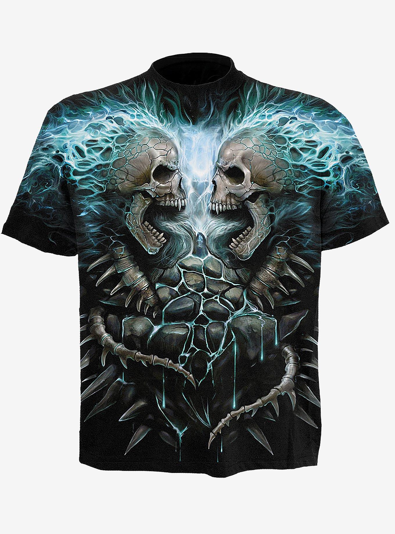 Flaming Spine T-Shirt, BLACK, hi-res