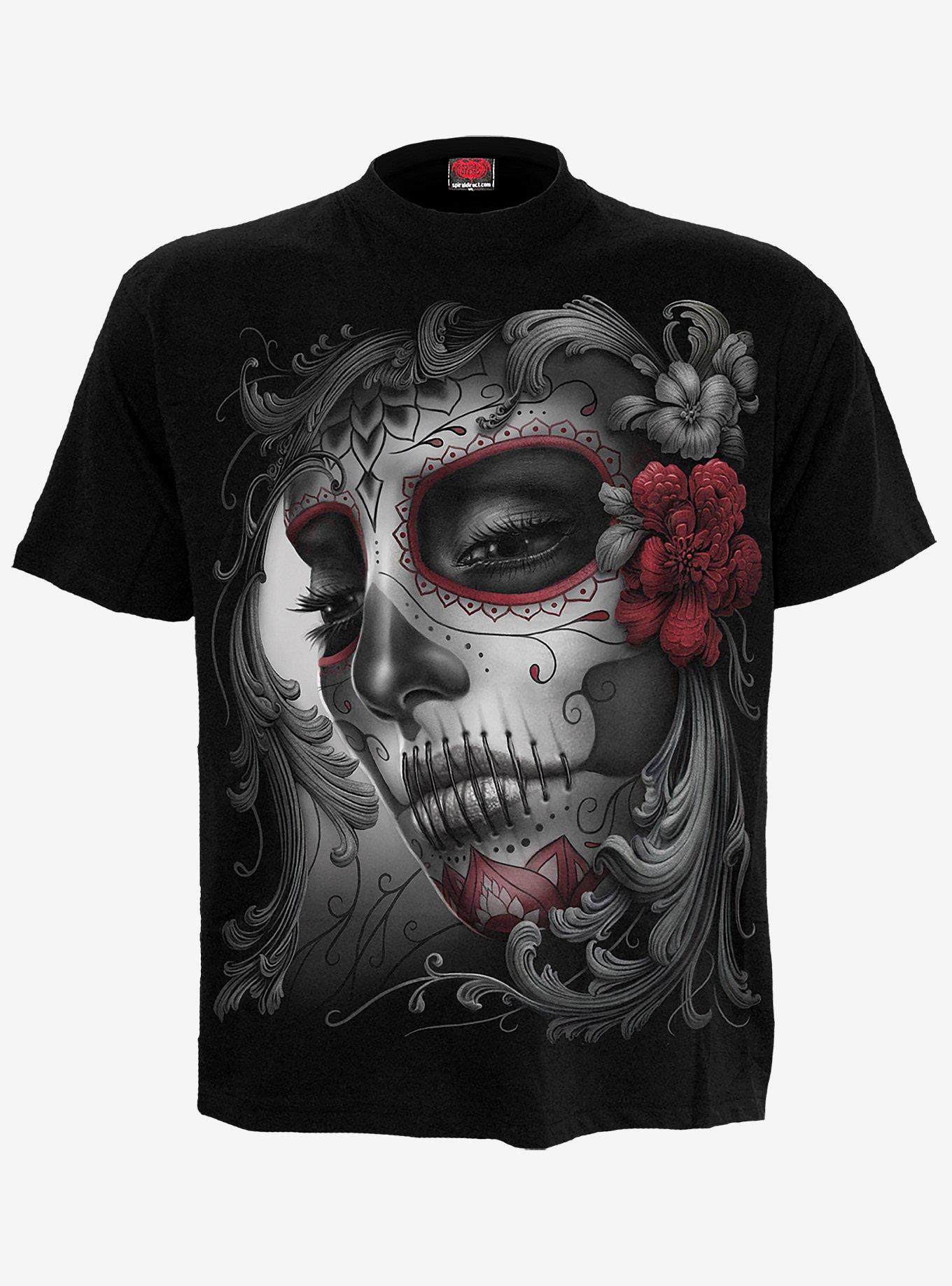 Skull Roses T-Shirt, BLACK, hi-res
