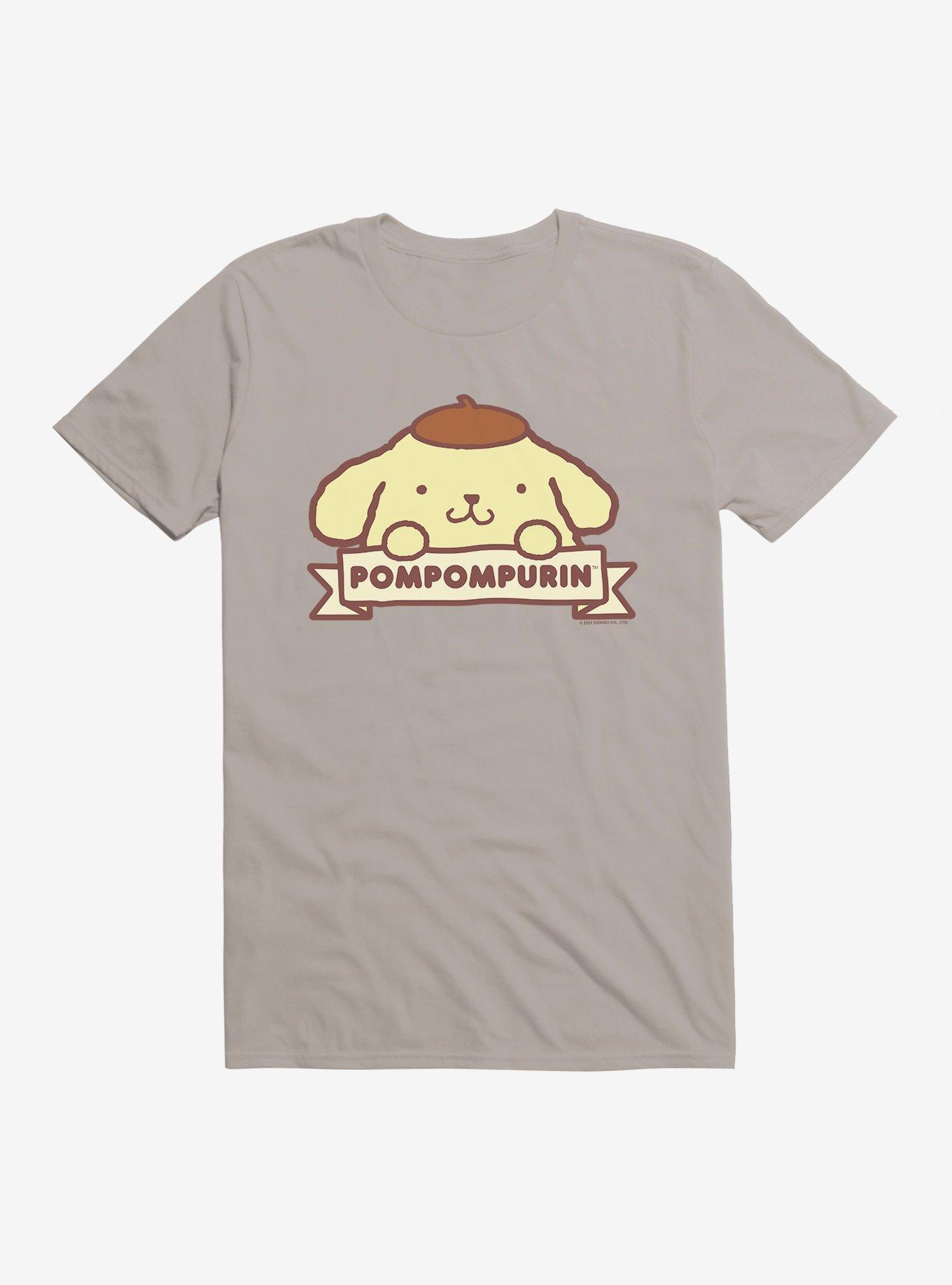 Pompompurin Character T-Shirt, LIGHT GREY, hi-res