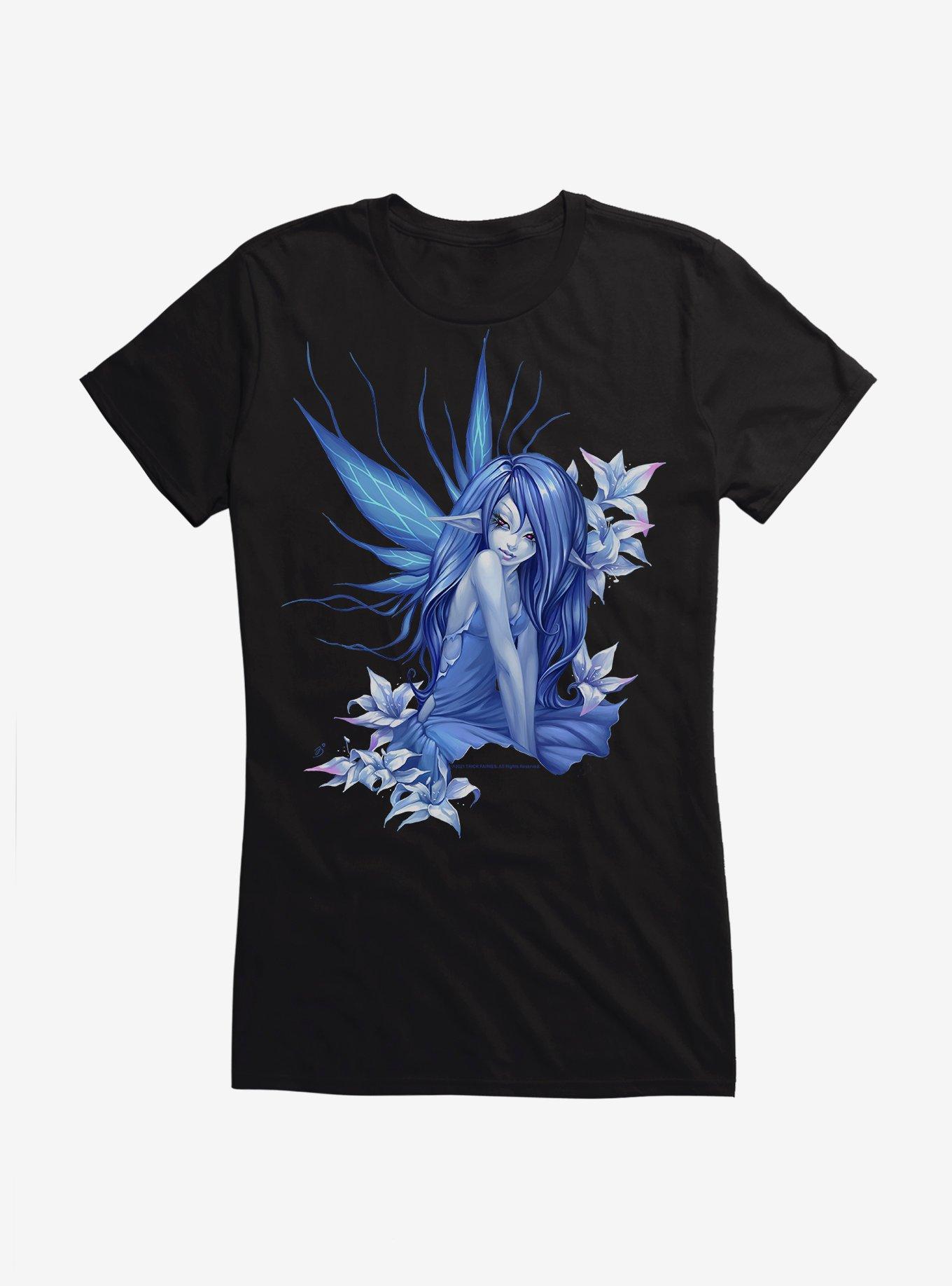 Fairies By Trick Blue Wing Girls T-Shirt, BLACK, hi-res