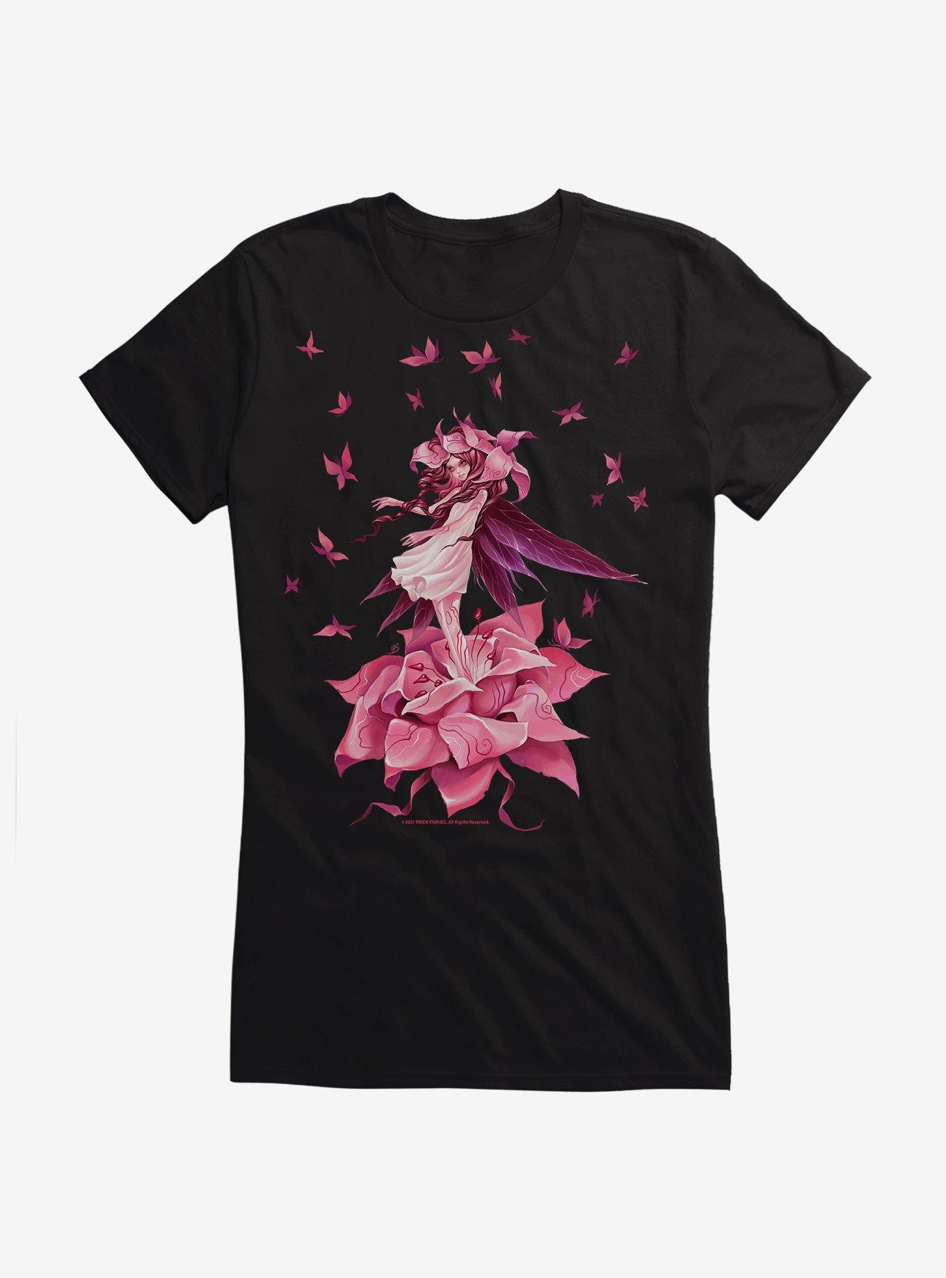 Fairies By Trick Pink Blossom Fairy Girls T-Shirt, BLACK, hi-res