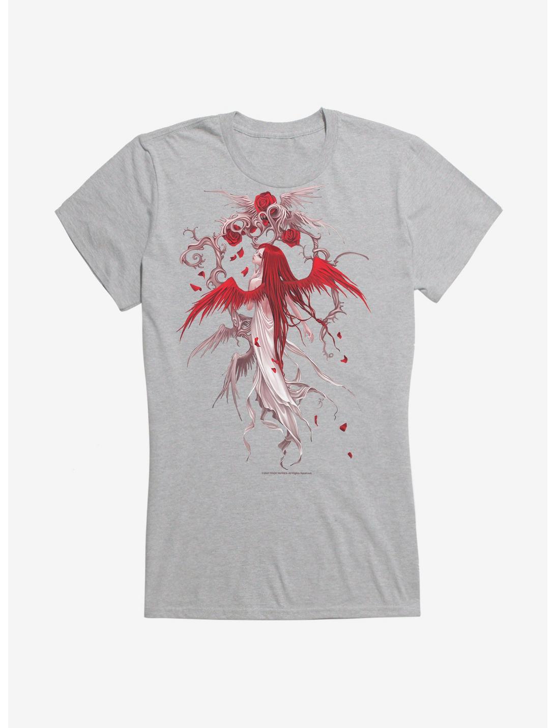 Fairies By Trick Red Rose Fairy Girls T-Shirt, HEATHER, hi-res