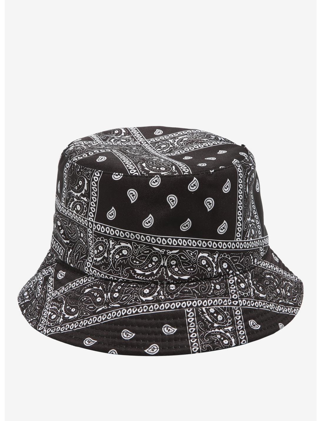 Black Paisley Bucket Hat, , hi-res