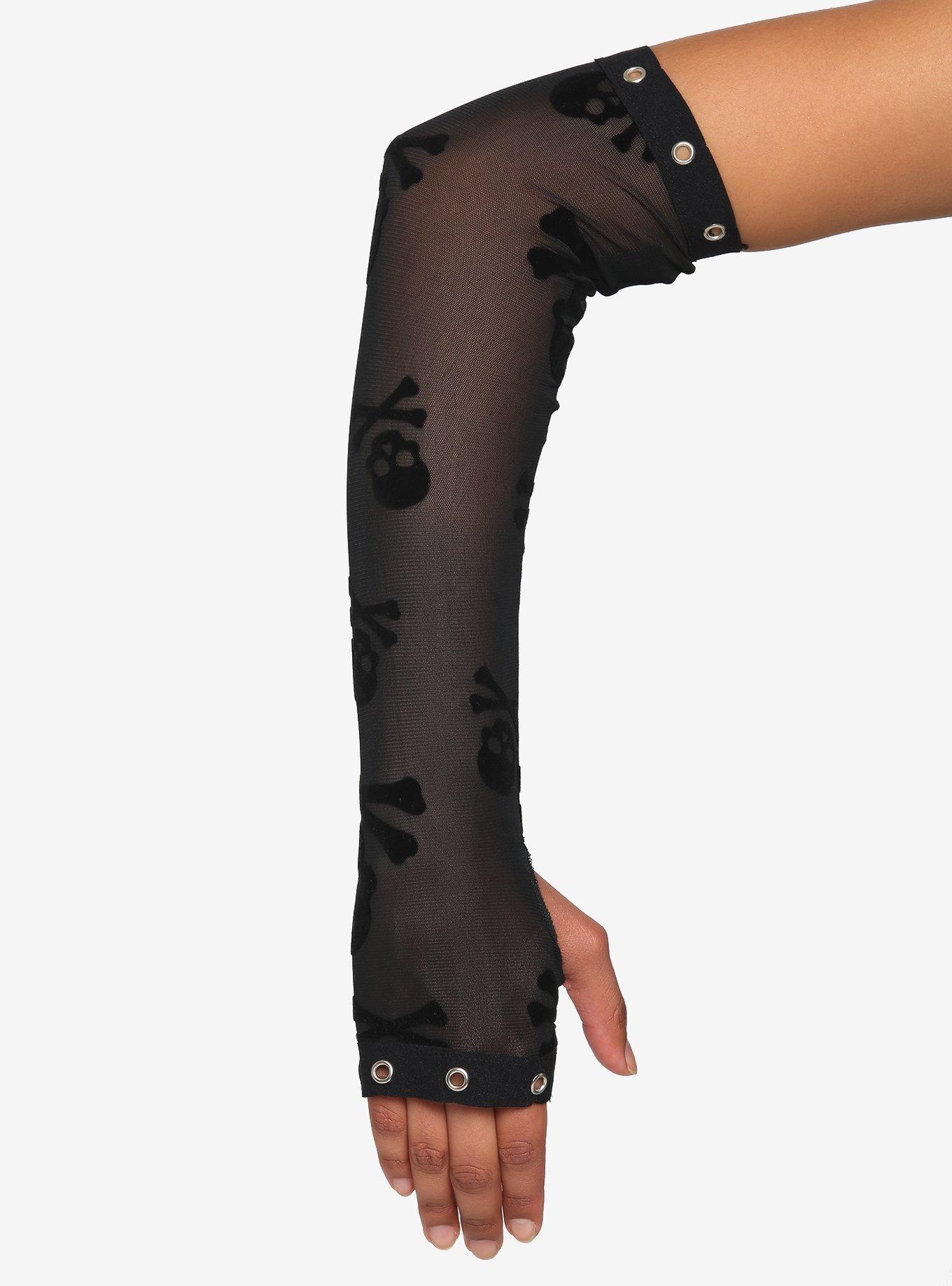 Black Skull Arm Warmers Hot Topic