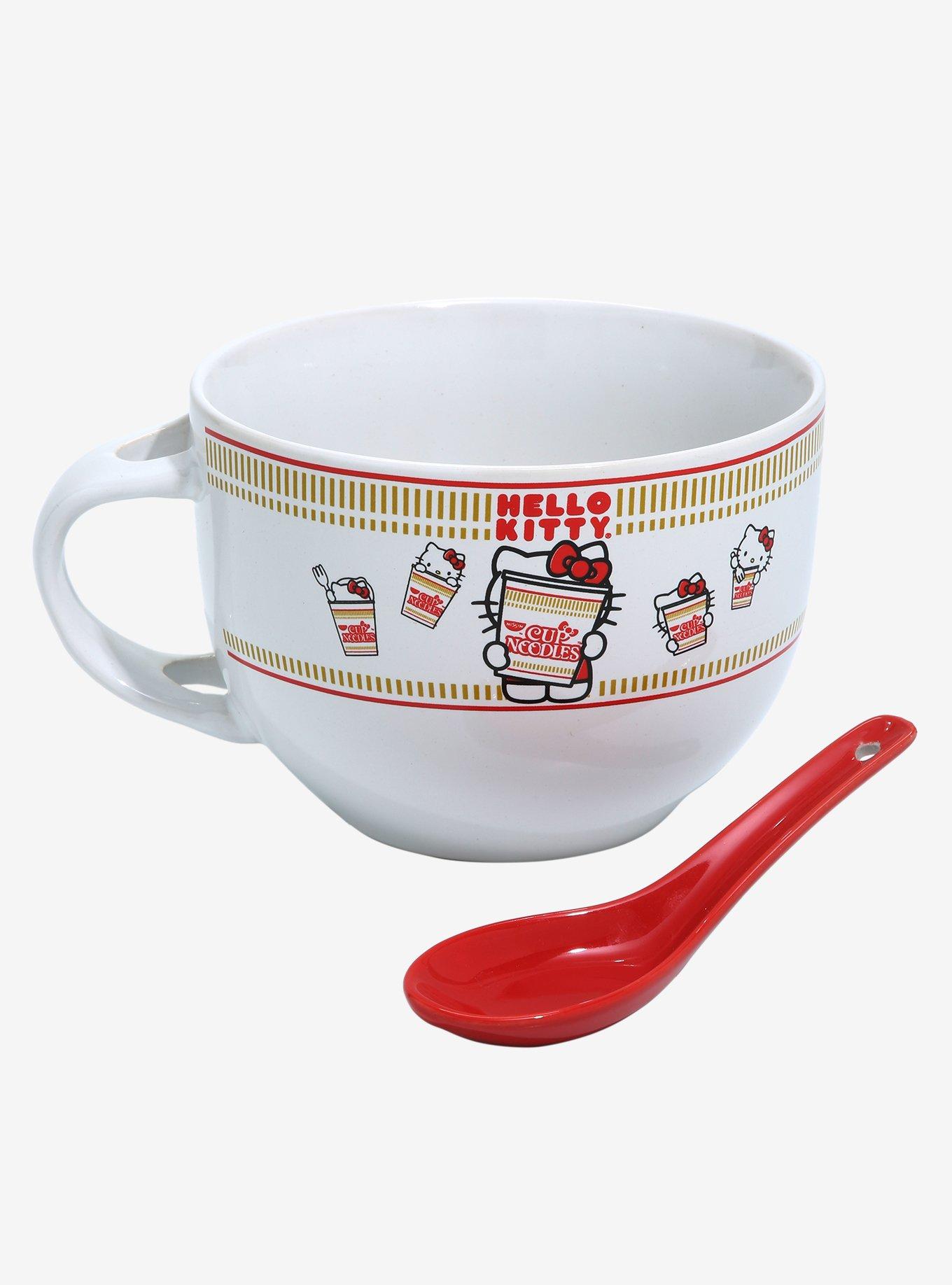 Sanrio Hello Kitty x Nissin Cup Noodles Soup Mug With Spoon | Holds 24  Ounces