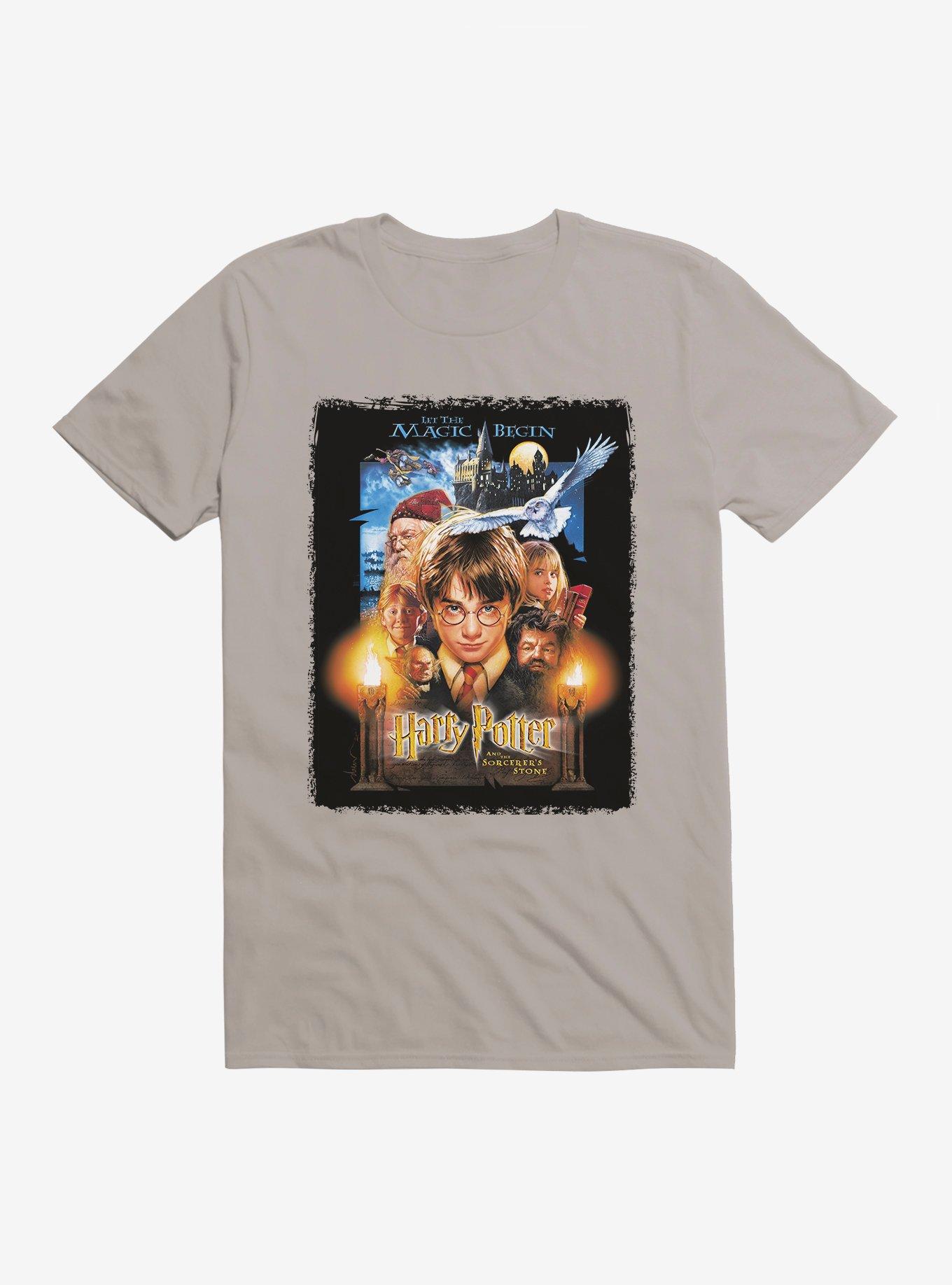 Harry Potter and the Sorcerer's Stone Movie Poster T-Shirt, LIGHT GREY, hi-res