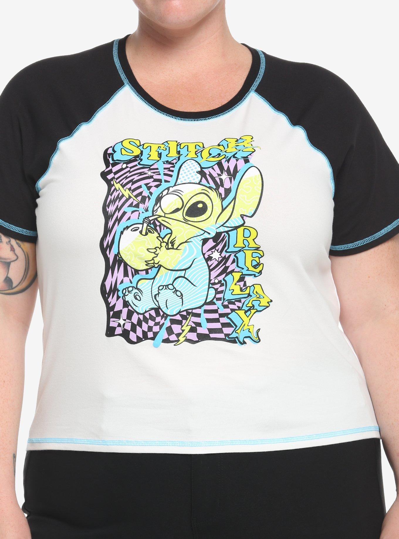 Her Universe Disney Lilo & Stitch Warped Raglan Baby T-Shirt Plus Size, MULTI, hi-res