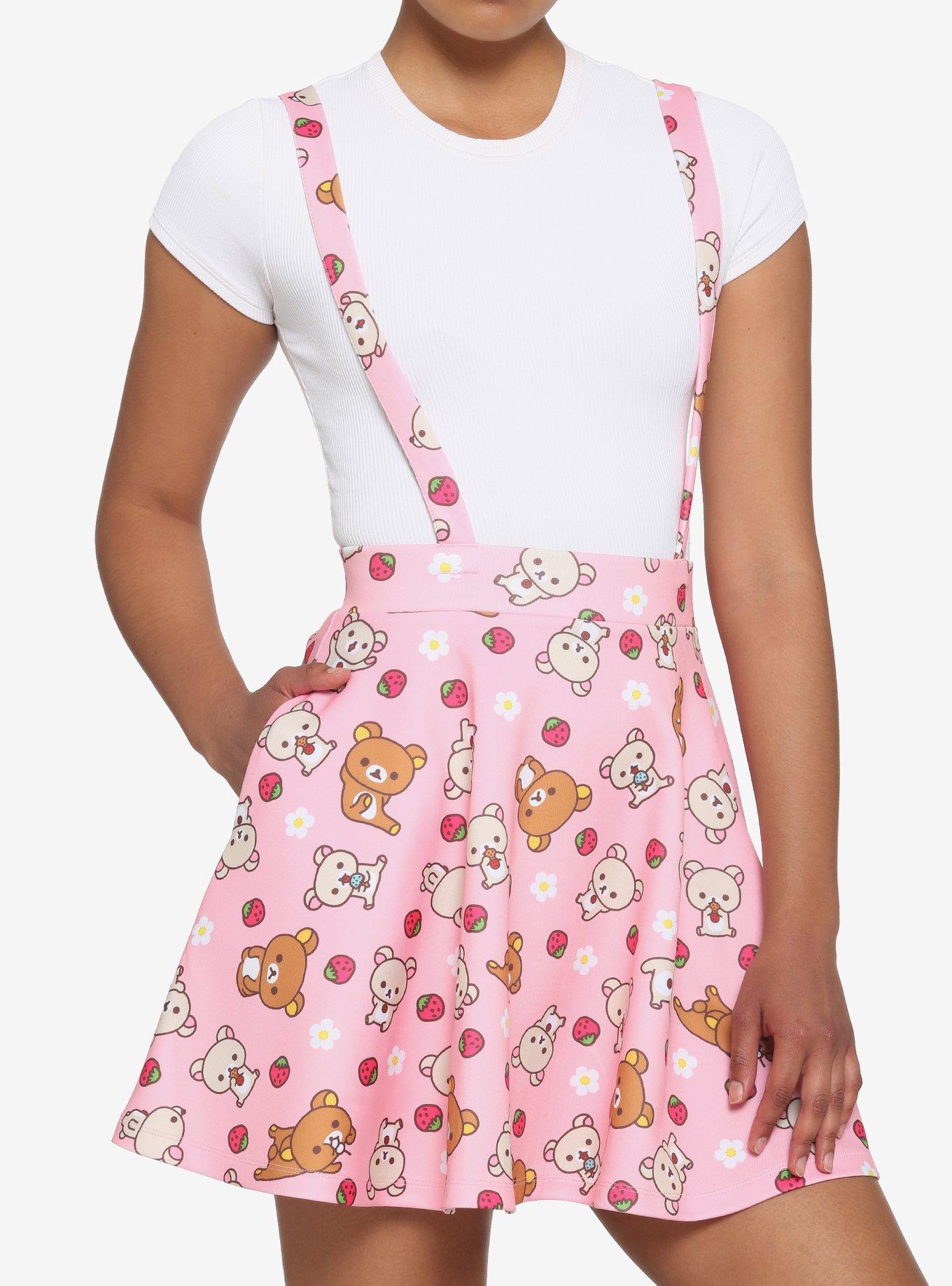 Rilakkuma Strawberry Suspender Skirt, MULTI, hi-res