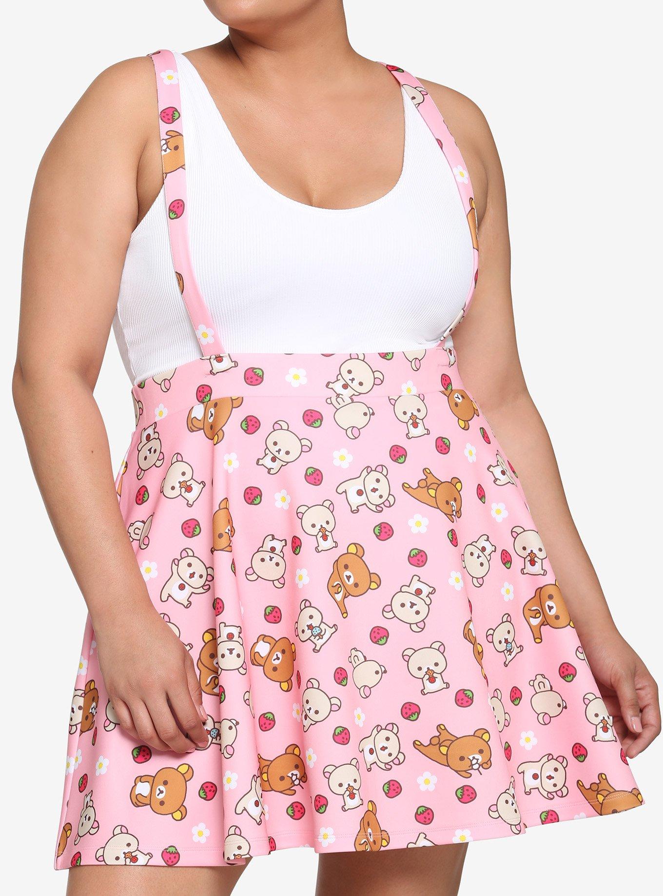 Rilakkuma Strawberry Suspender Skirt Plus Size, MULTI, hi-res