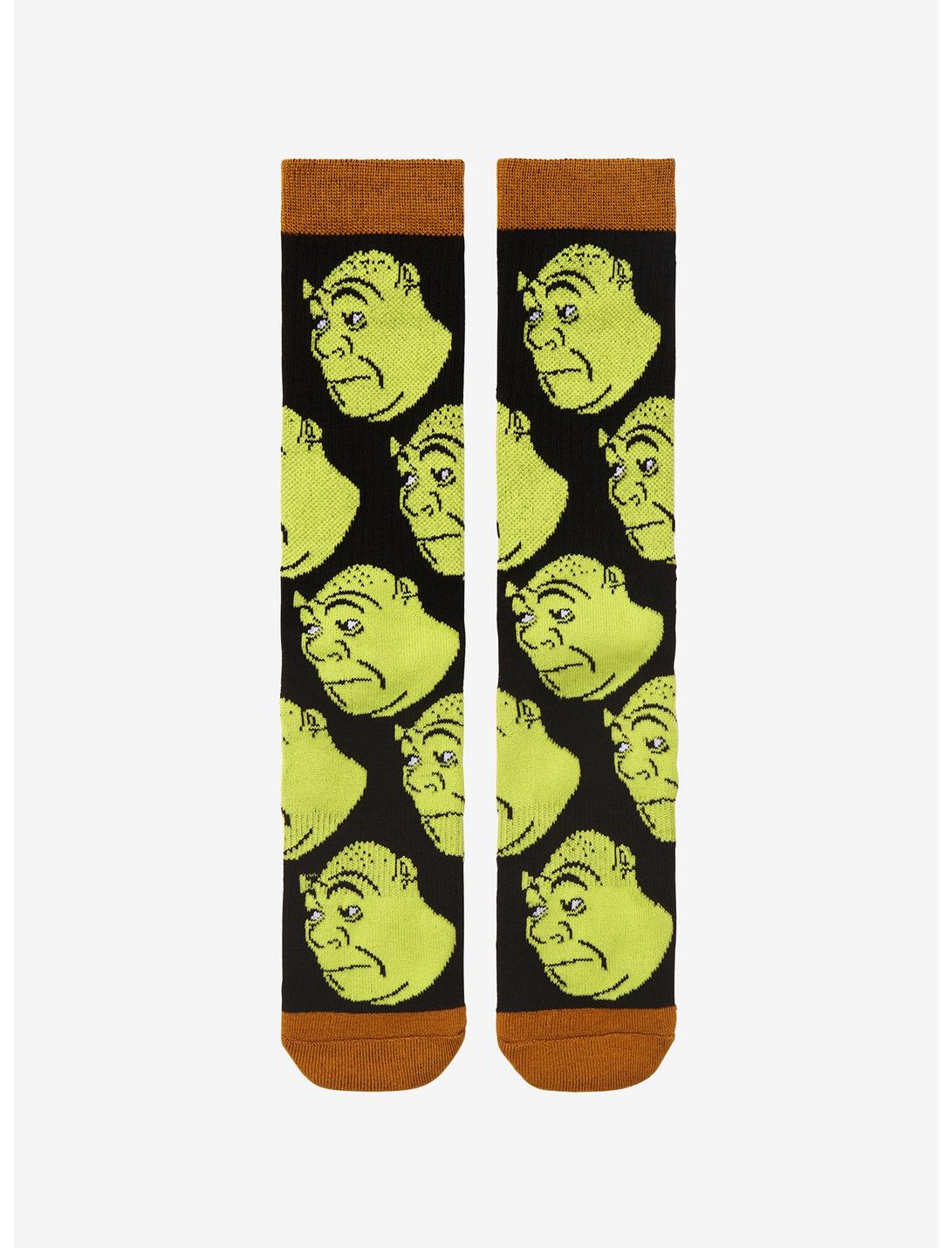 Shrek Meme Face Crew Socks, , hi-res