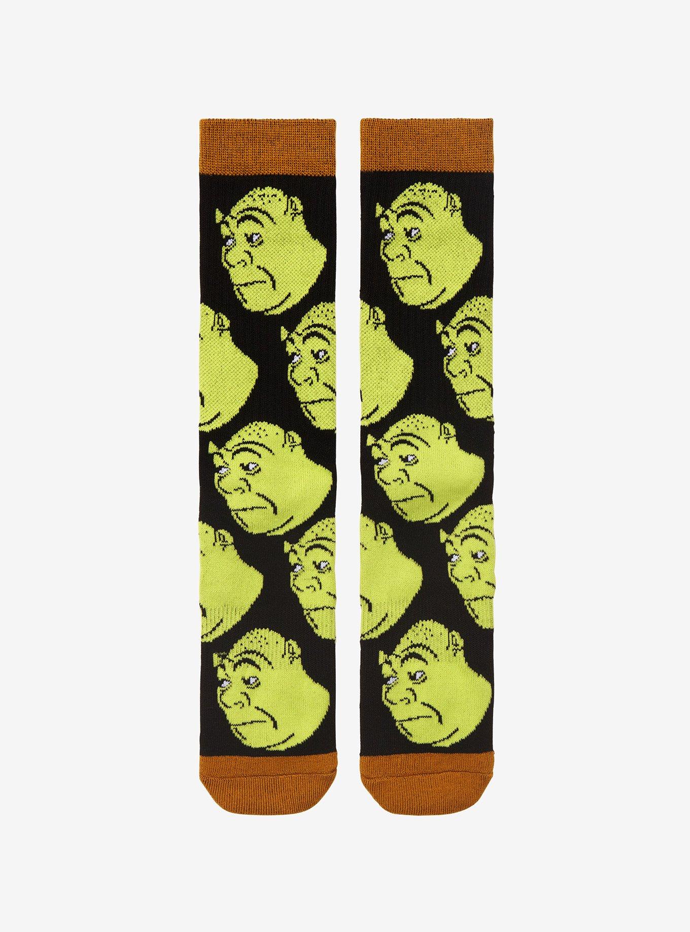 Shrek Meme Face Crew Socks, , hi-res