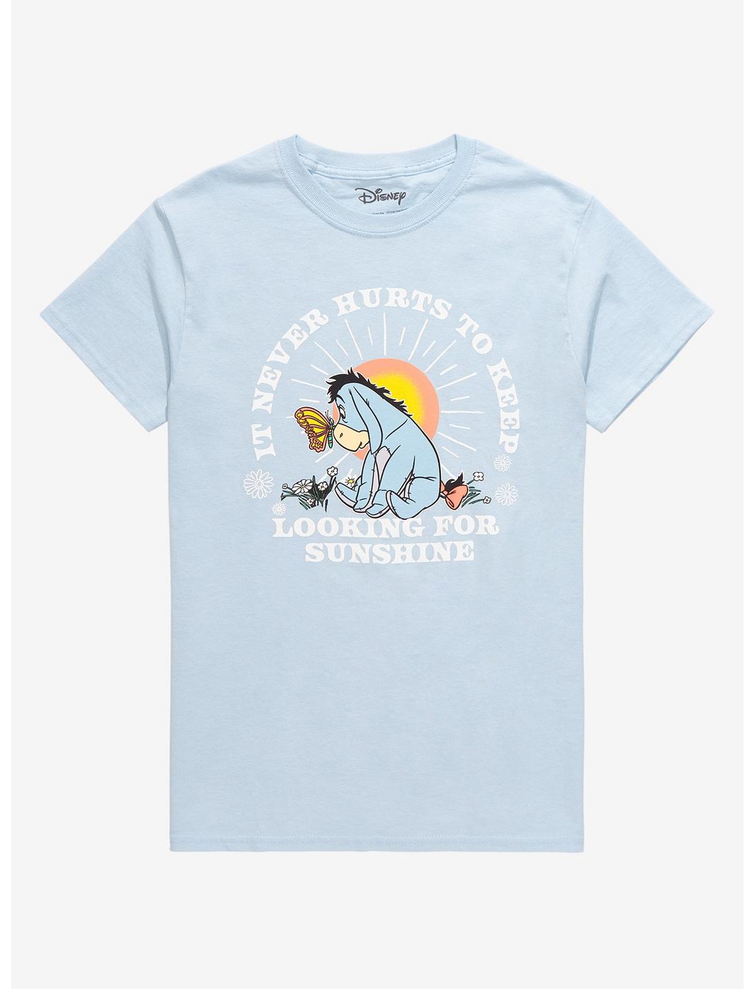 Disney Winnie the Pooh Eeyore Looking for Sunshine Women’s T-Shirt - BoxLunch Exclusive, LIGHT BLUE, hi-res