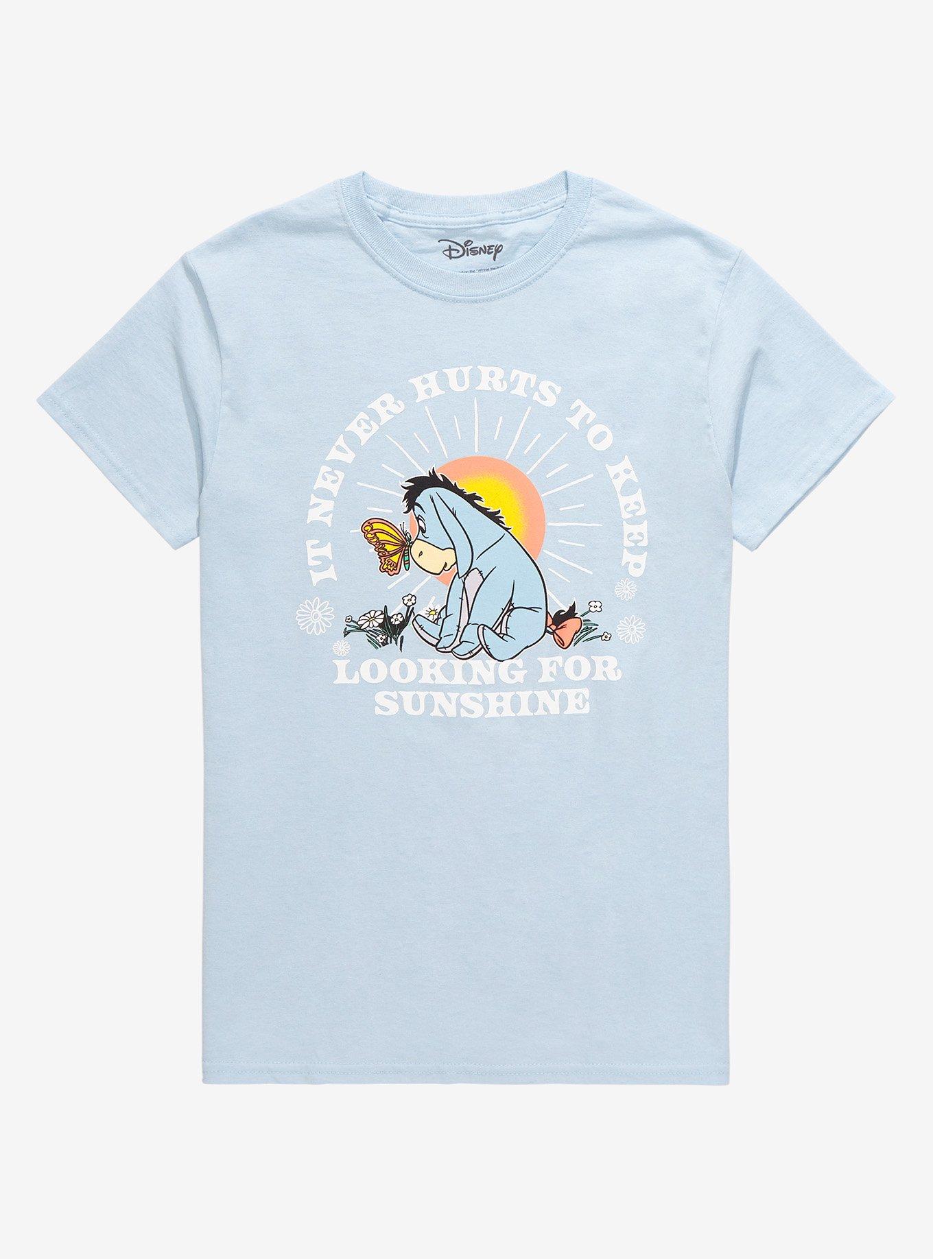 Disney Winnie the Pooh Eeyore Looking for Sunshine Women&rsquo;s T-Shirt - BoxLunch Exclusive, LIGHT BLUE, hi-res