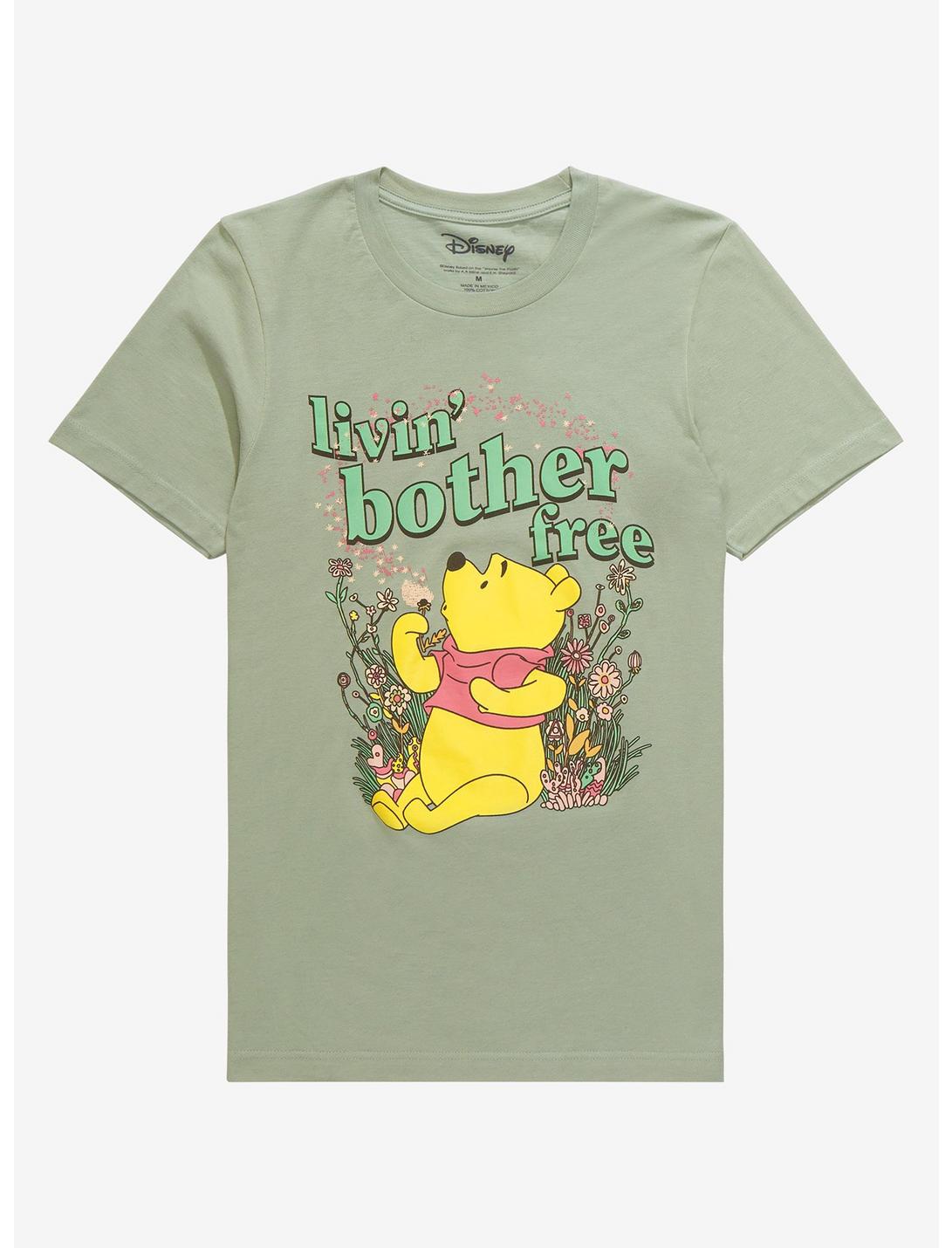 Disney Winnie the Pooh Bother Free Floral Women’s T-Shirt - BoxLunch Exclusive, SAGE, hi-res