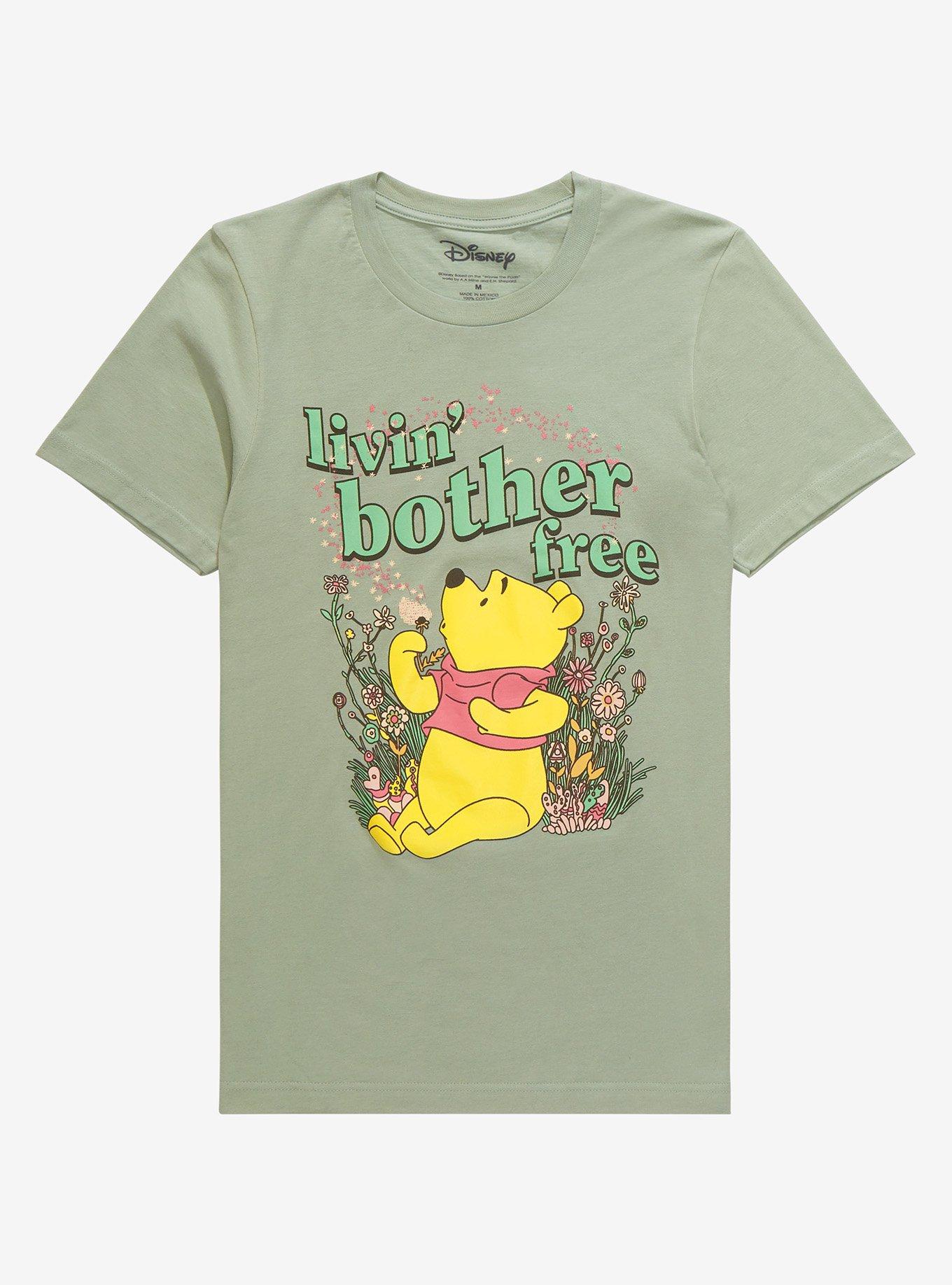 Disney Winnie the Pooh Bother Free Floral Women&rsquo;s T-Shirt - BoxLunch Exclusive, SAGE, hi-res