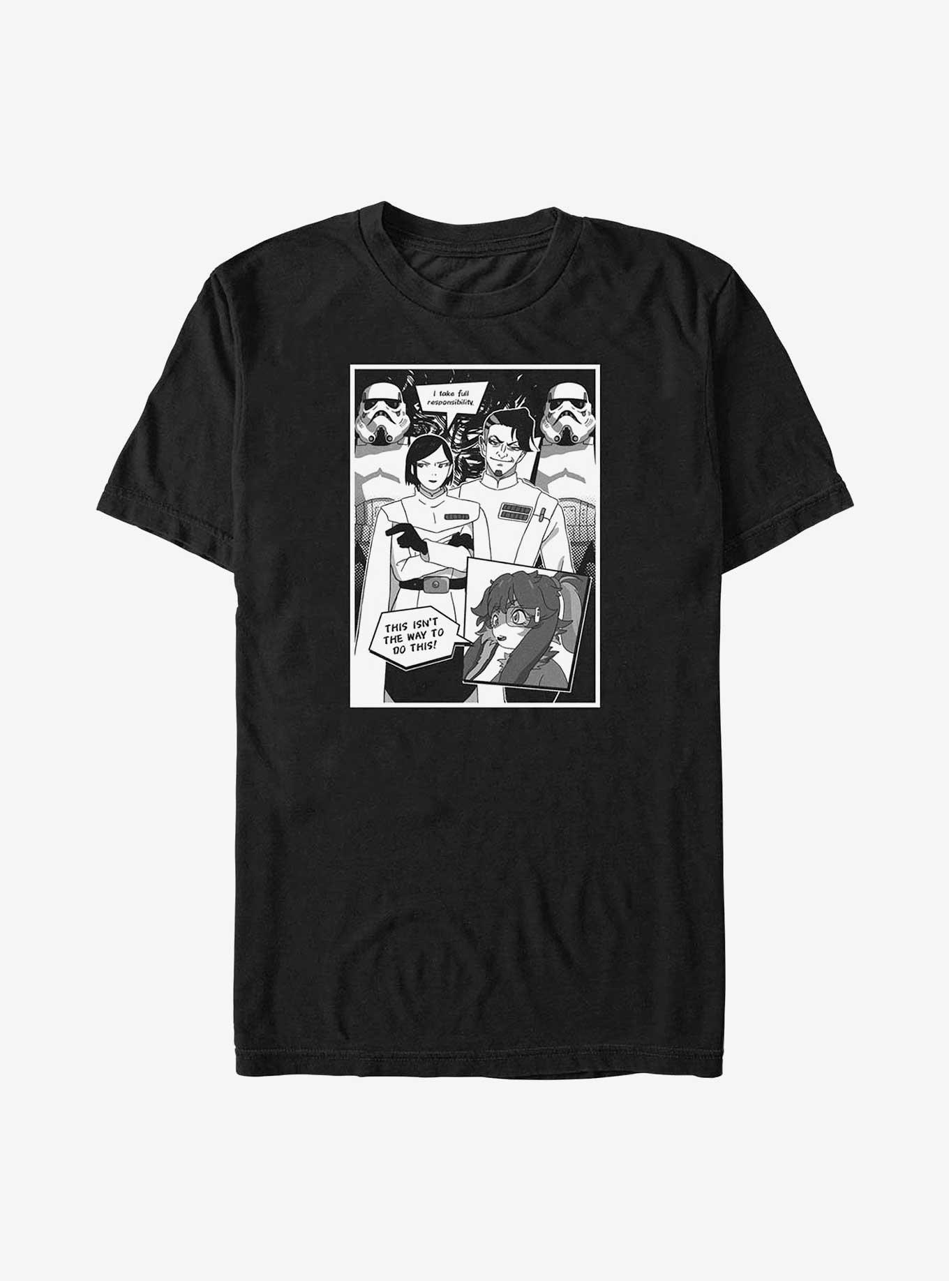 Star Wars: Visions Lop & Ocho Comic Panel T-Shirt, BLACK, hi-res