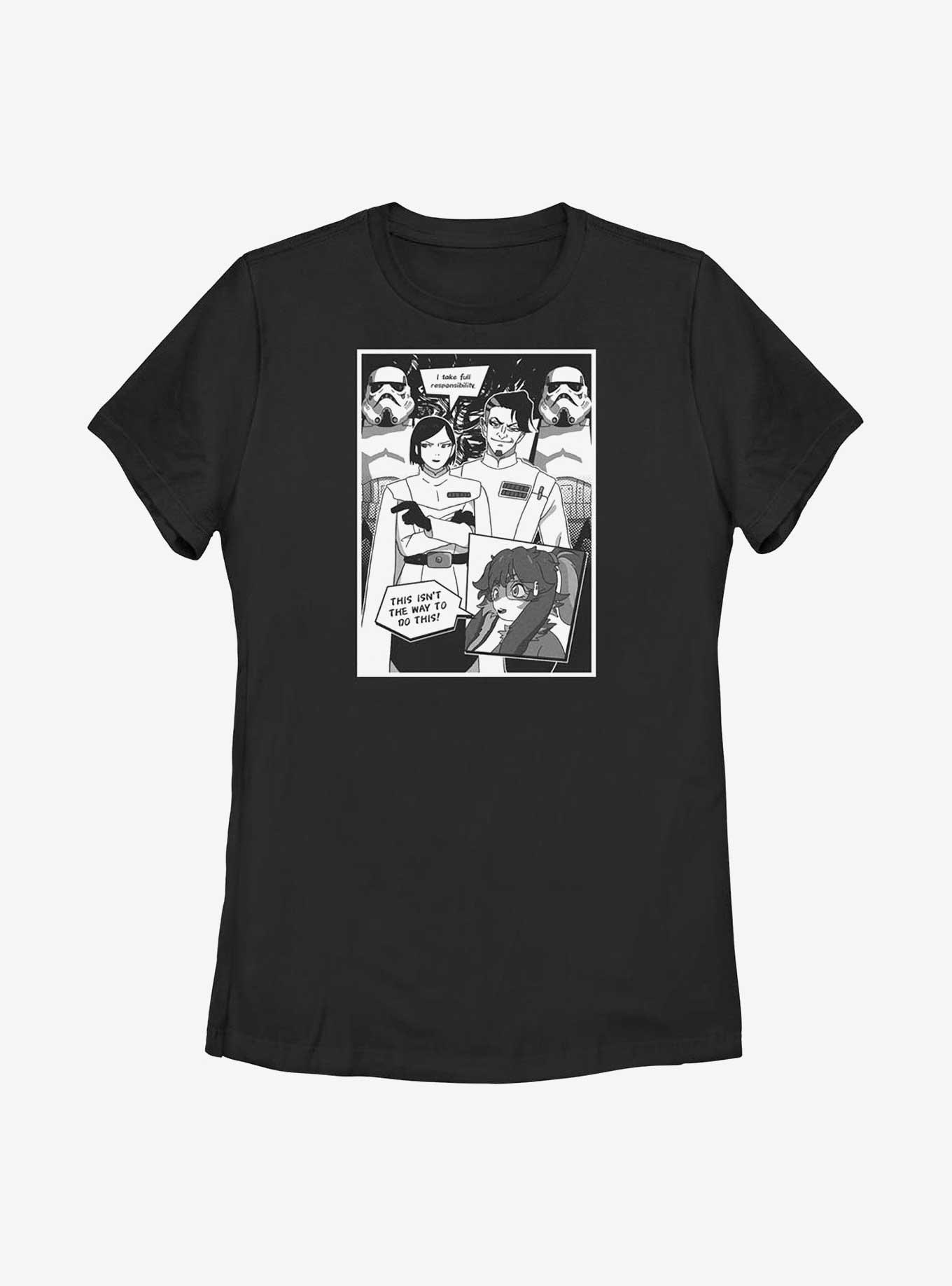 Star Wars: Visions Lop & Ocho Comic Panel Womens T-Shirt, BLACK, hi-res