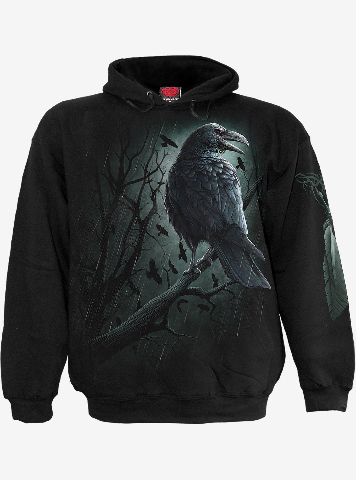 Shadow Raven Hoodie, BLACK, hi-res