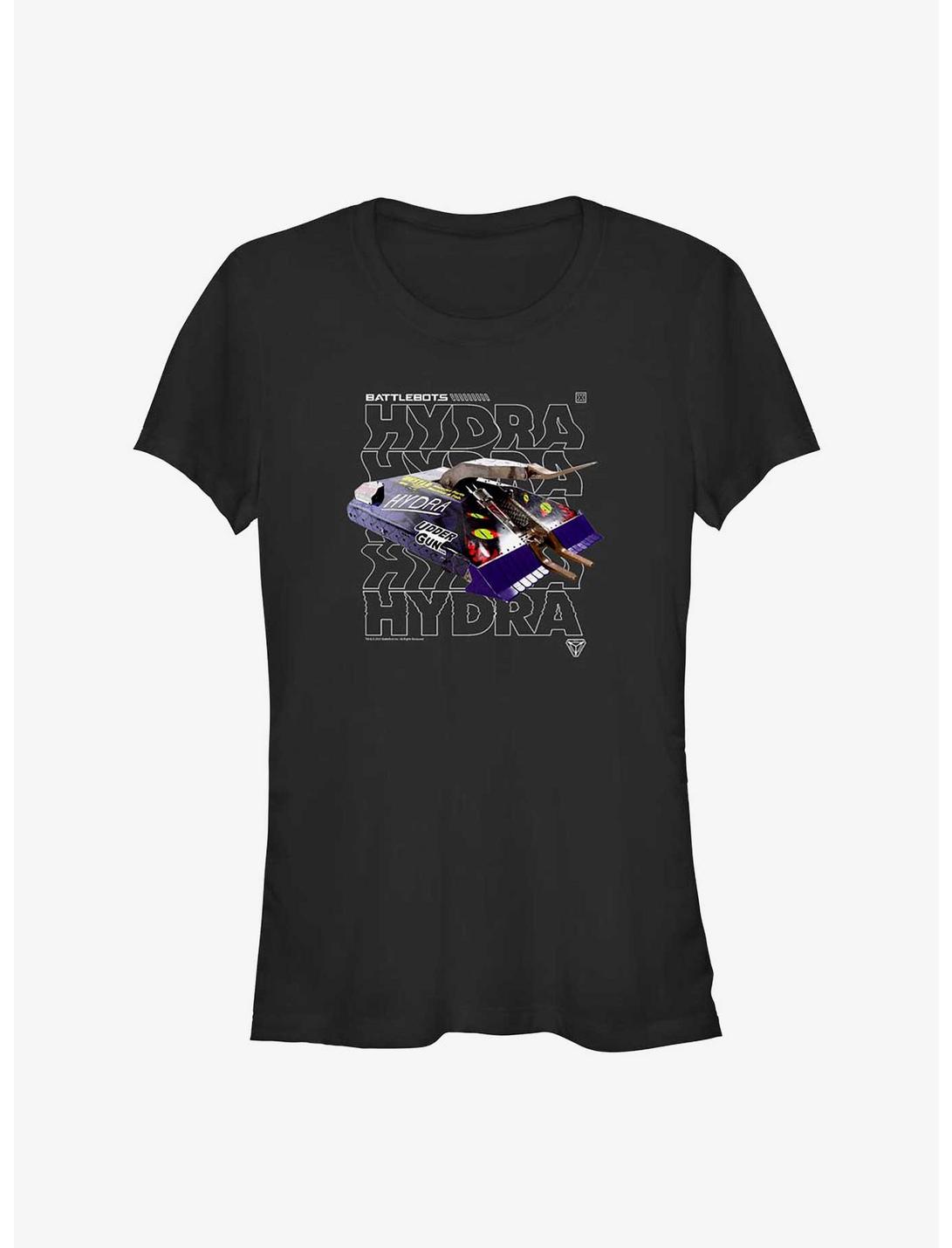 BattleBots Hydra Hero Stack Text Girls T-Shirt, BLACK, hi-res