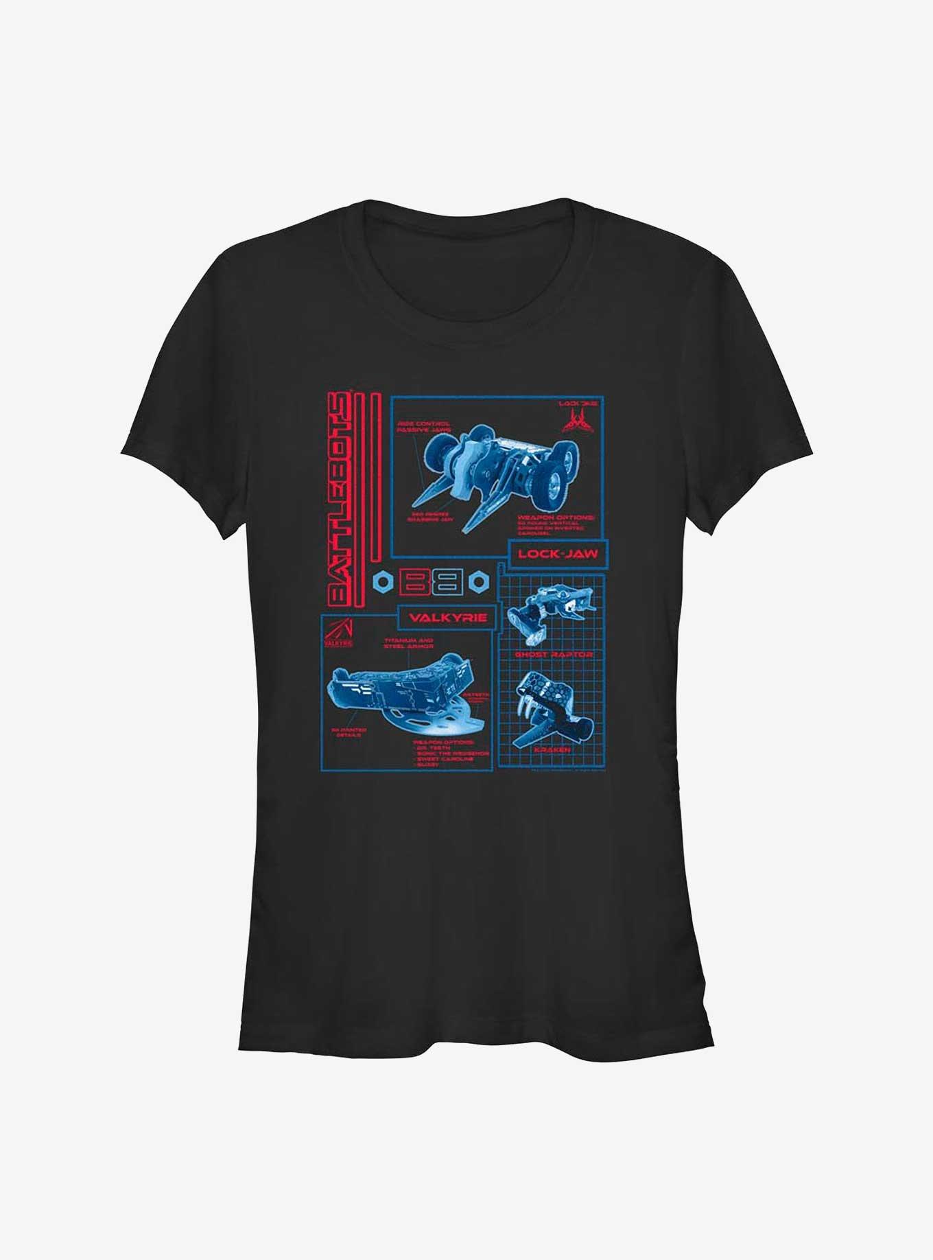 BattleBots Robo Schematic Girls T-Shirt, BLACK, hi-res