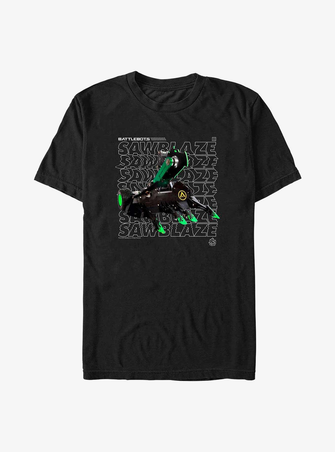 BattleBots Sawblaze Hero Stack Text T-Shirt, , hi-res