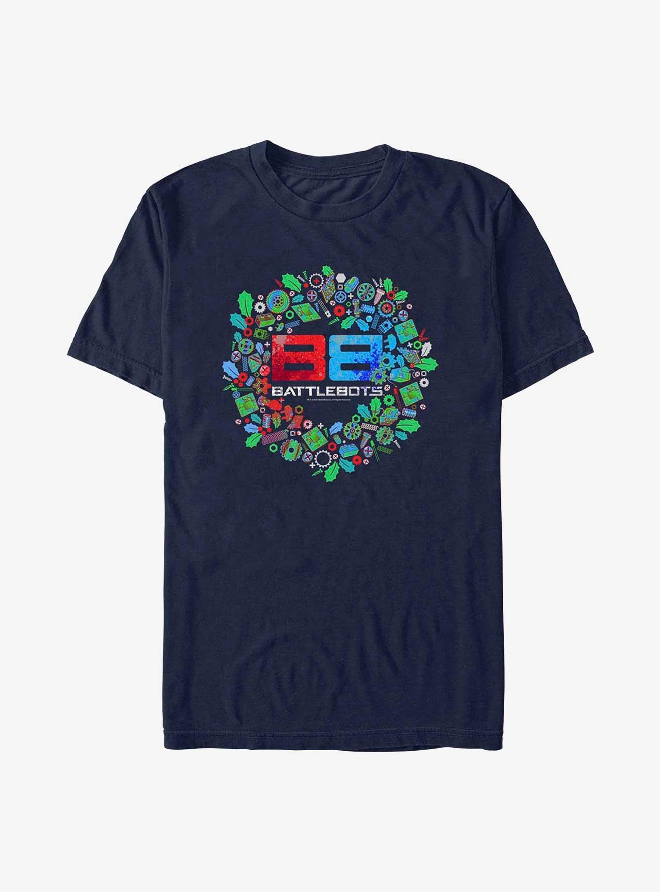 BattleBots Wreath Bot T-Shirt, NAVY, hi-res