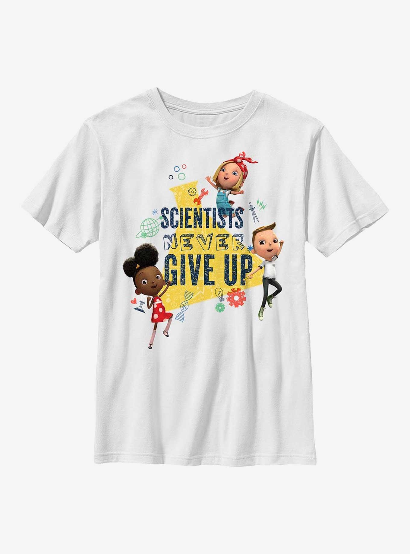 Ada Twist, Scientist Never Give Up Youth T-Shirt, WHITE, hi-res