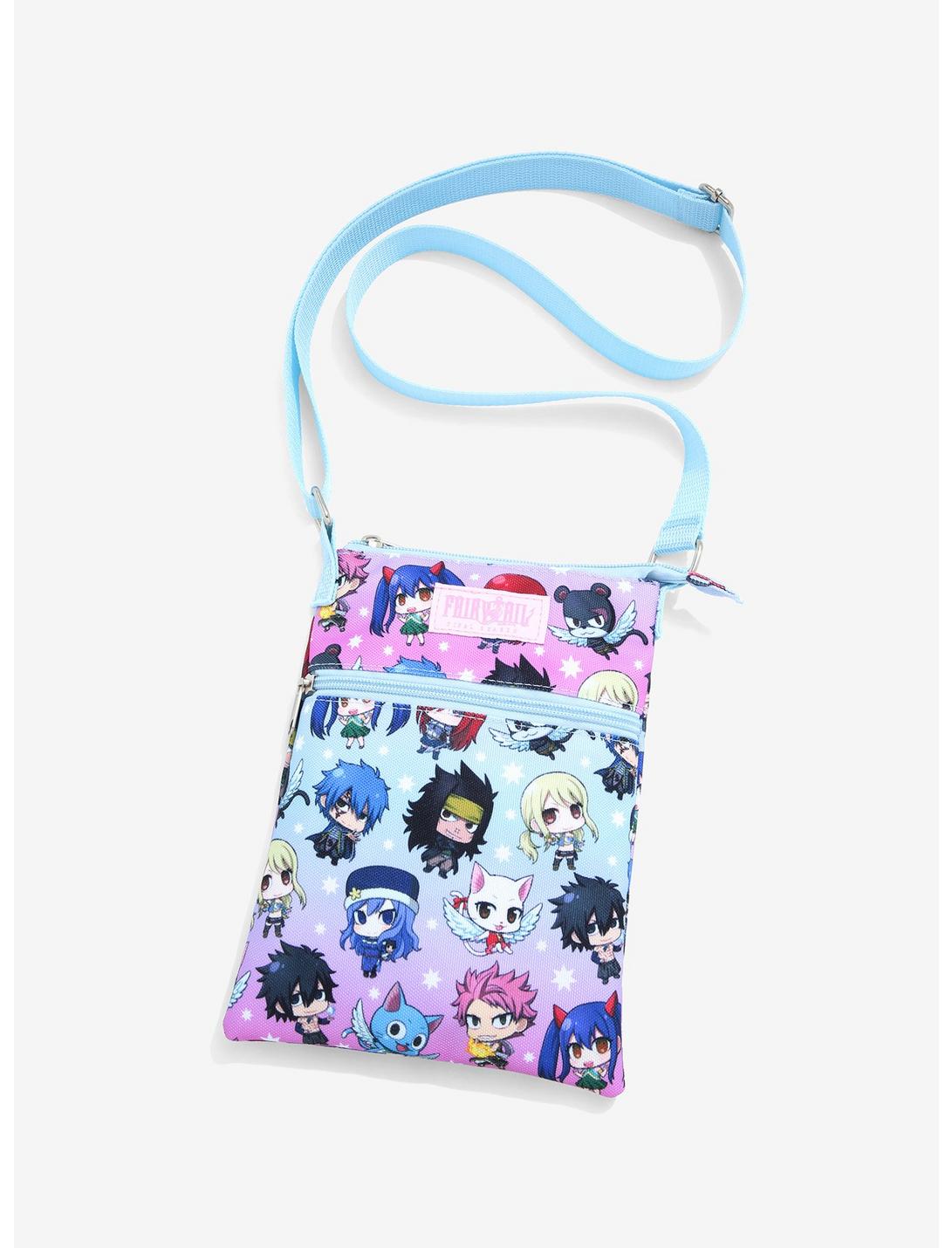 Fairy Tail Chibi Characters Passport Crossbody Bag, , hi-res