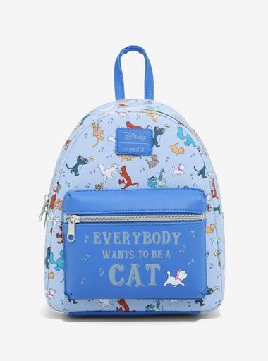 cat mini backpack justice Girls Initial Sequin Ombre (B) Bags, Wallets and Luggage Can be worn as a backpack Loungefly Disney The Aristocats Dancing