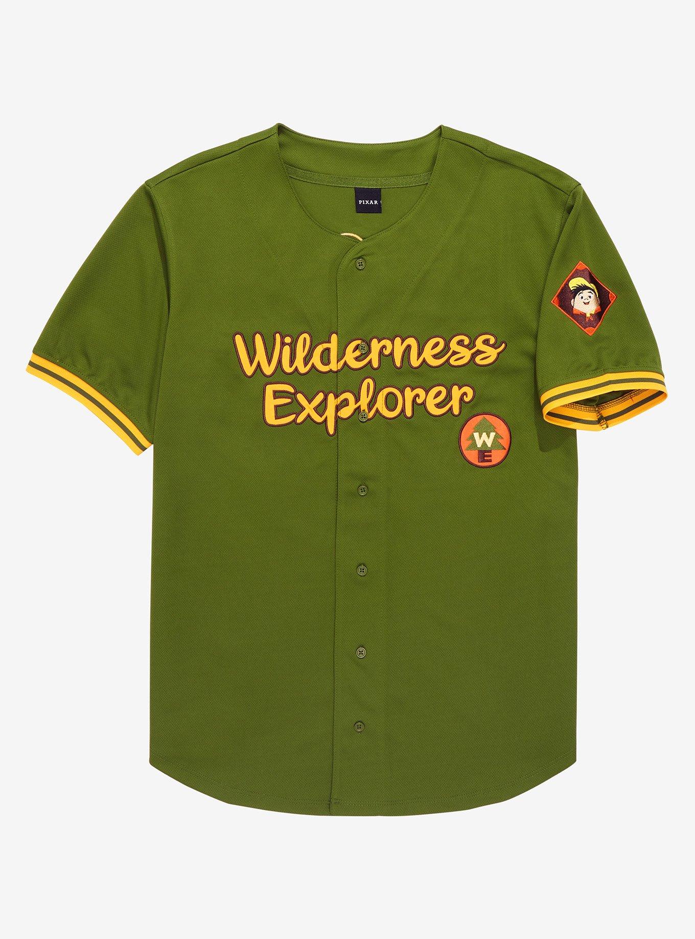 Disney Pixar Up Wilderness Explorers Baseball Jersey - BoxLunch Exclusive, OLIVE, hi-res