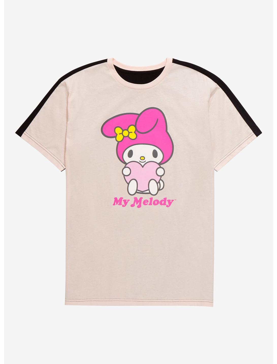 Sanrio My Melody & Kuromi Contrast T-Shirt - BoxLunch Exclusive, BLACK, hi-res