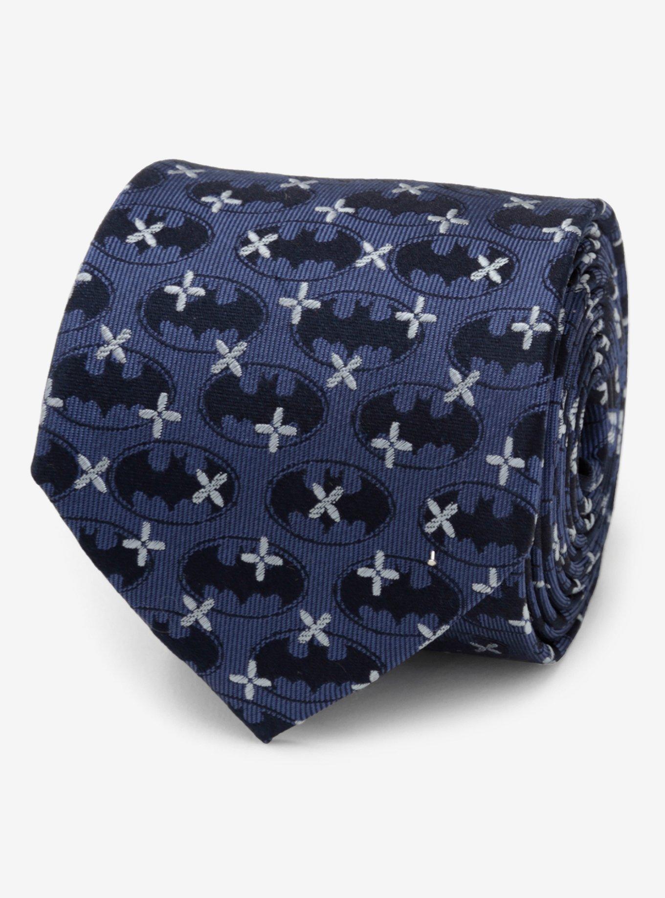 DC Comics Batman Cross Blue Silk Tie, , hi-res