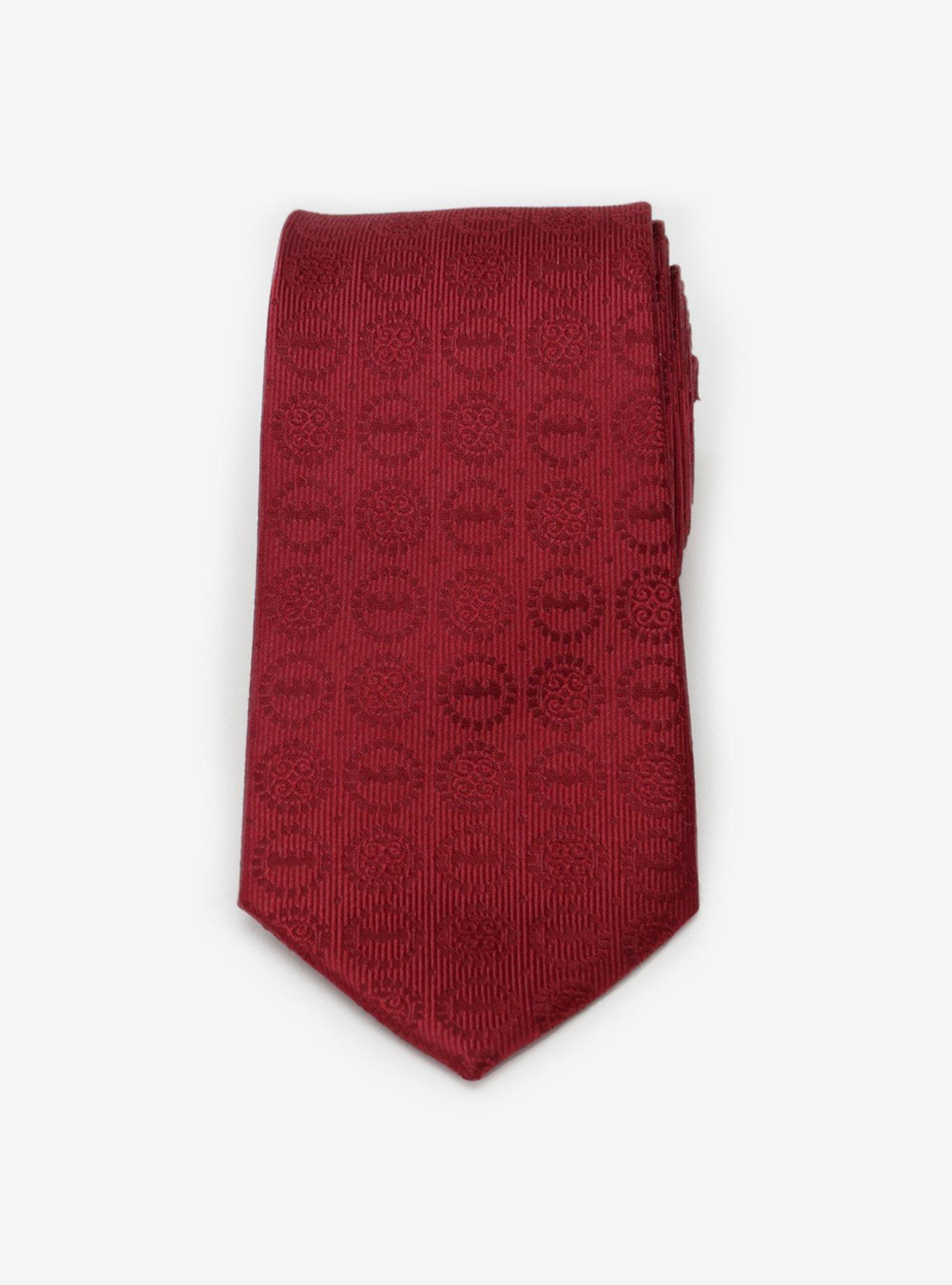 DC Comics Batman Medallion Burgundy Silk Tie | BoxLunch