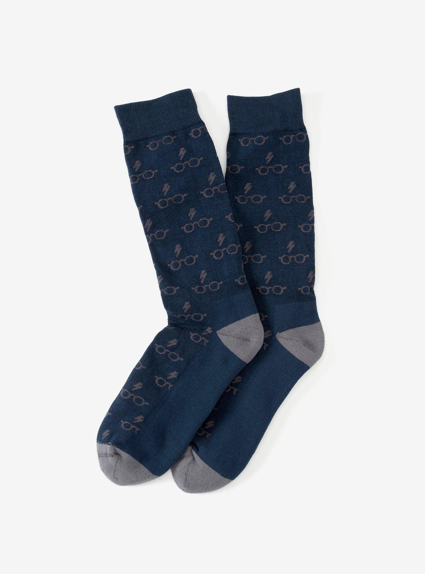 Harry Potter Glasses Navy Socks, , hi-res