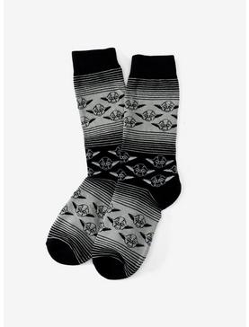 Star Wars Yoda Grey Black Ombre Stripe Socks, , hi-res