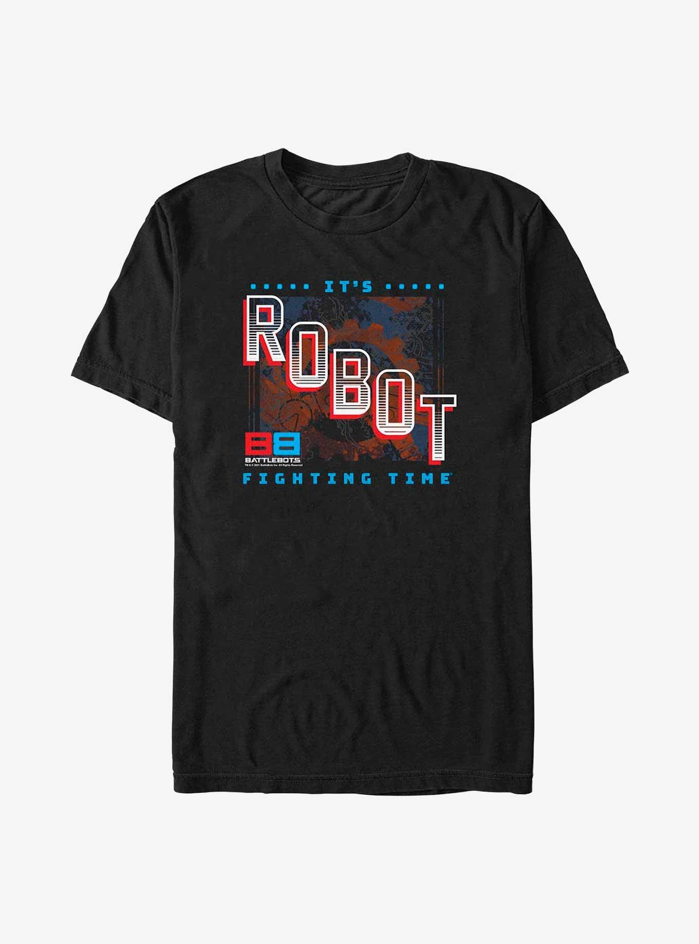 BattleBots Fighting Text Time T-Shirt, BLACK, hi-res