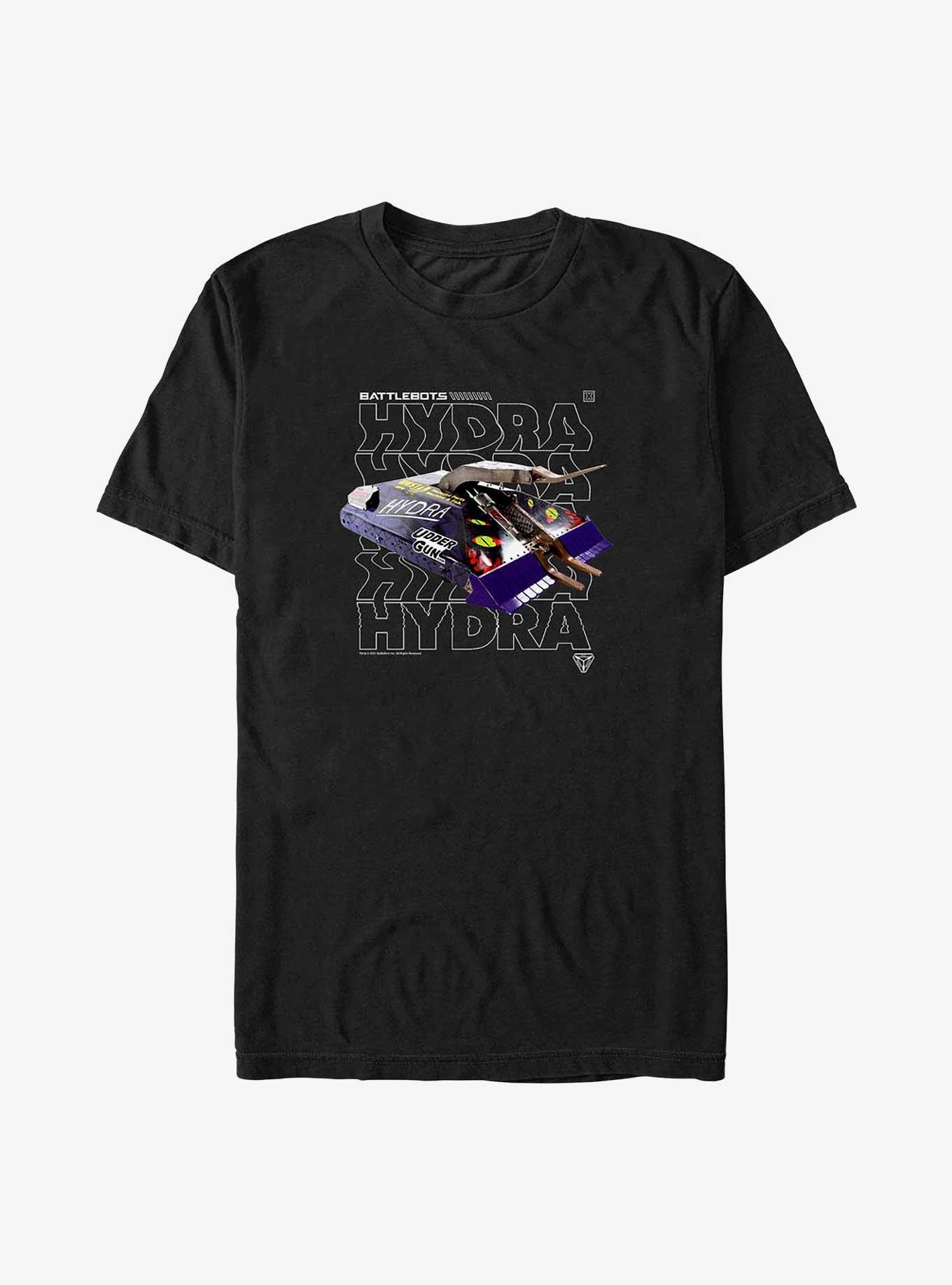 BattleBots Hydra Hero Stack Text T-Shirt, BLACK, hi-res