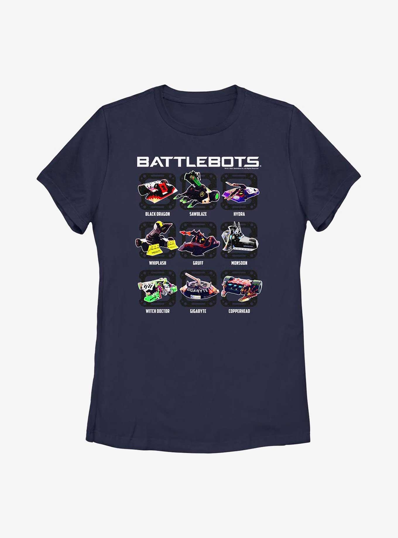 BattleBots Bot Boxes Womens T-Shirt, NAVY, hi-res