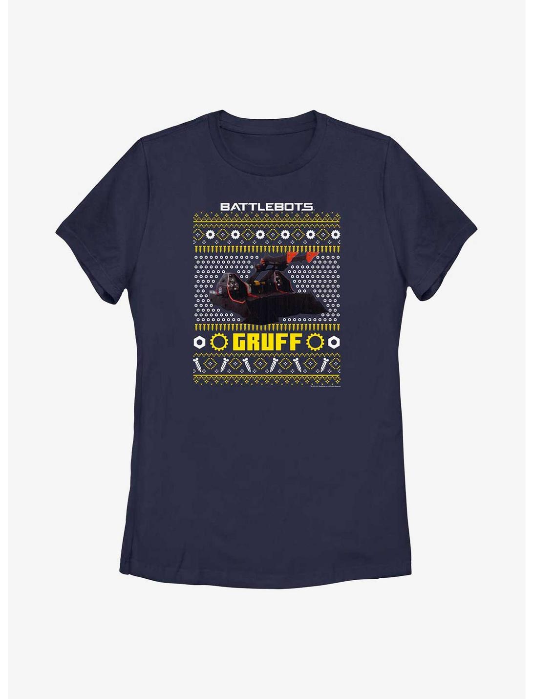 BattleBots Gruff Holiday Sweater Womens T-Shirt, NAVY, hi-res