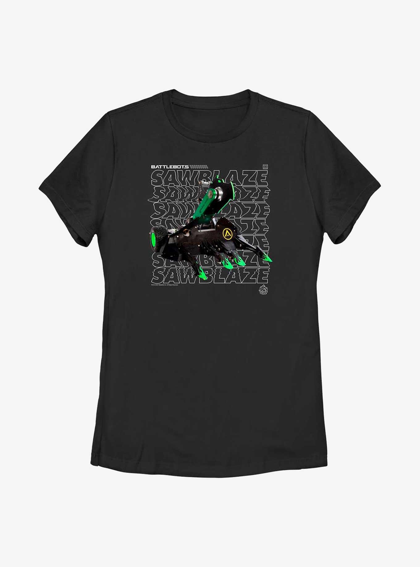 BattleBots Sawblaze Hero Stack Text Womens T-Shirt, , hi-res