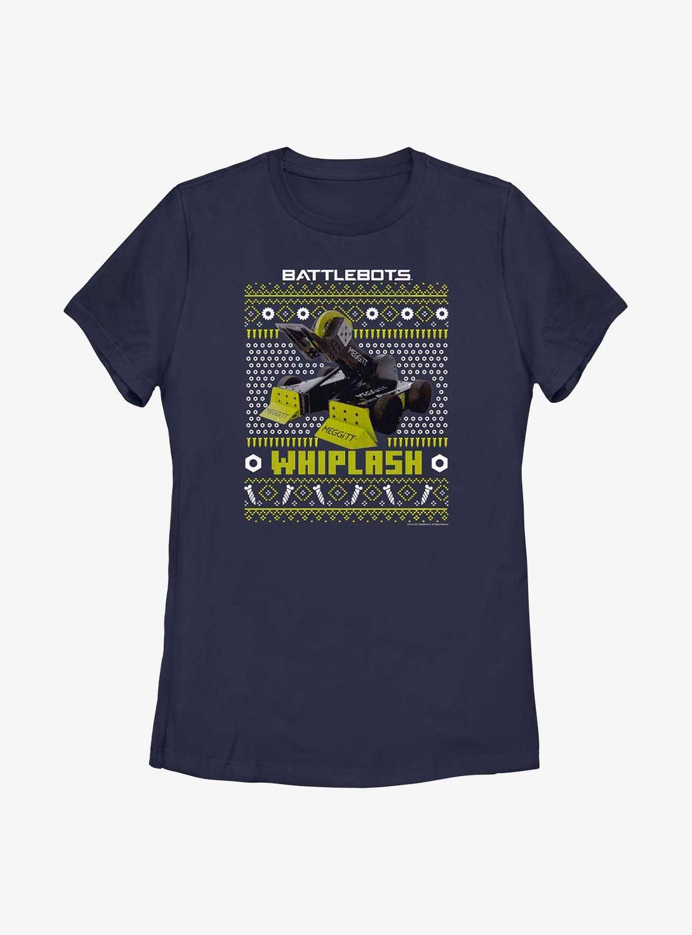 BattleBots Whiplash Ugly Holiday Womens T-Shirt, NAVY, hi-res