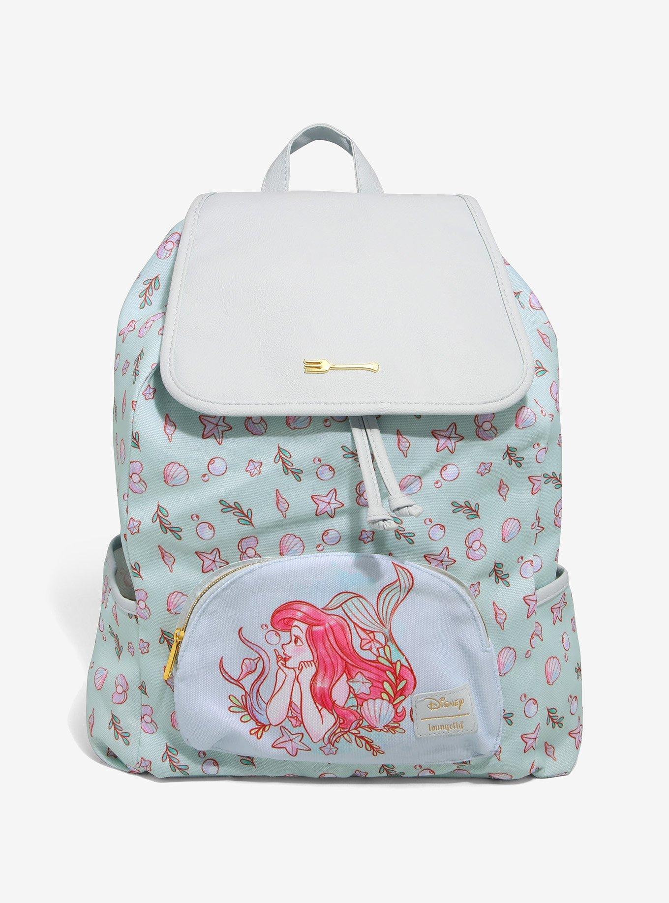 Loungefly Ariel White Land & Sea Water Color Mini Backpack The Little  Mermaid