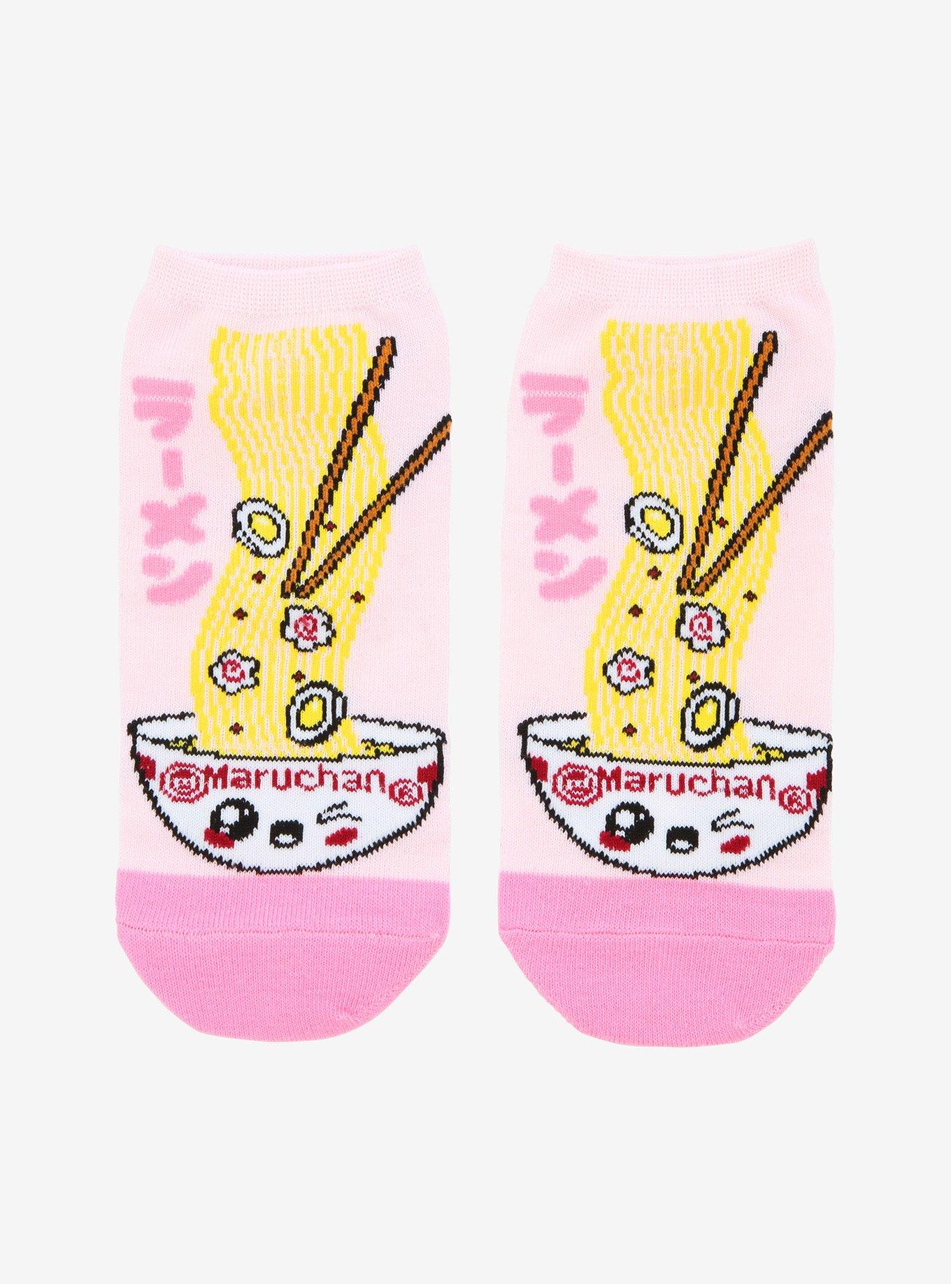 Maruchan Ramen Bowl Pink NoShow Socks Hot Topic