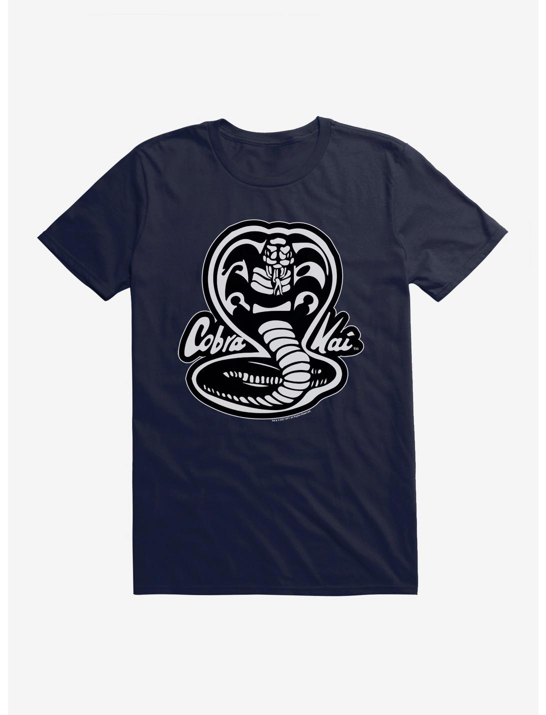 Cobra Kai Black And White Logo T-Shirt, NAVY, hi-res