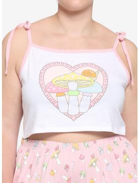 Pastel Mushroom Girls Crop Lounge Cami Plus Size, , hi-res