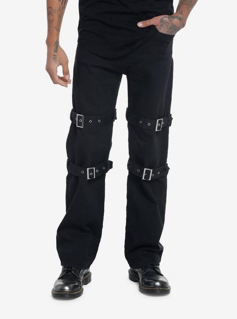 パンツ melt the lady belt slacks pants black Black Grommet Belt Straight Leg Pants | Hot Topic