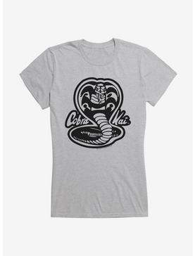 Cobra Kai Black And White Logo Girls T-Shirt, HEATHER, hi-res