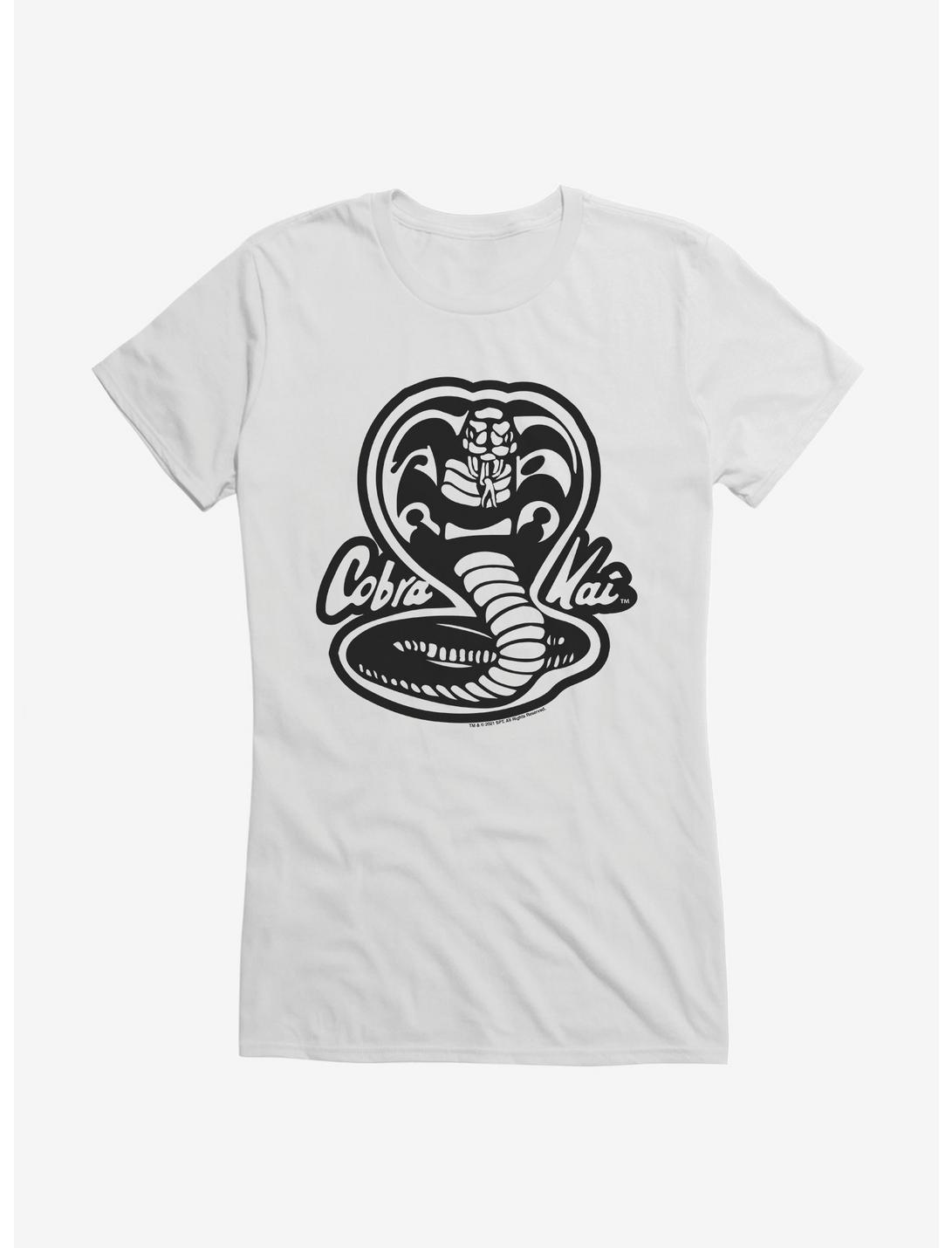 Cobra Kai Black And White Logo Girls T-Shirt, WHITE, hi-res