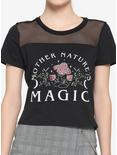 Mother Nature's Magic Mushroom Boxy Girls Crop T-Shirt, BLACK, hi-res
