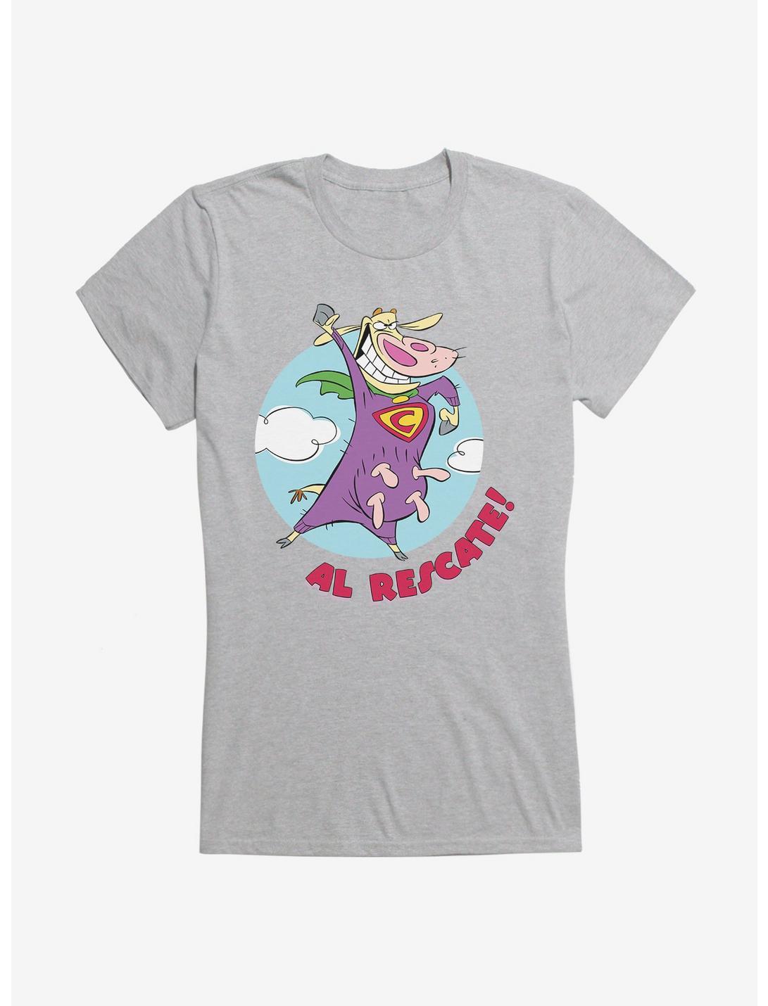 Cow and Chicken Al Rescate Girl's T-Shirt, HEATHER GREY, hi-res